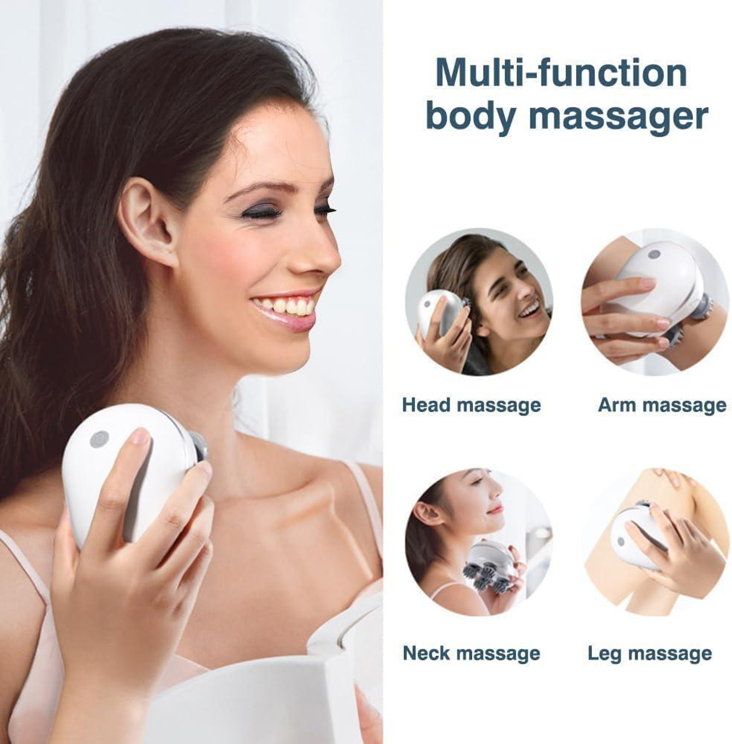 Image of Vivesha Headache And Stress Pain Relief Massager Cordless Waterproof Multicolor Msaager Device Massager (Multicolor)