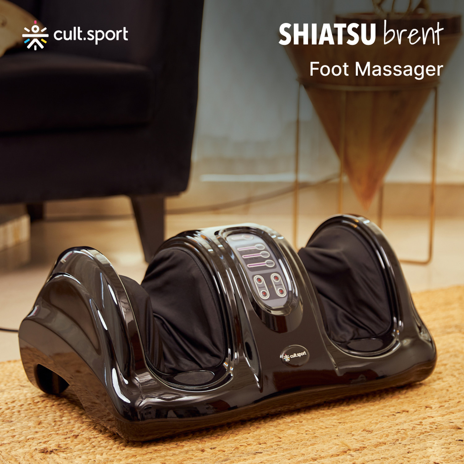 Image of Cultsport Brent Foot Massager with Kneading techniques for Pain Relief and Blood Circulation Massager (Black)