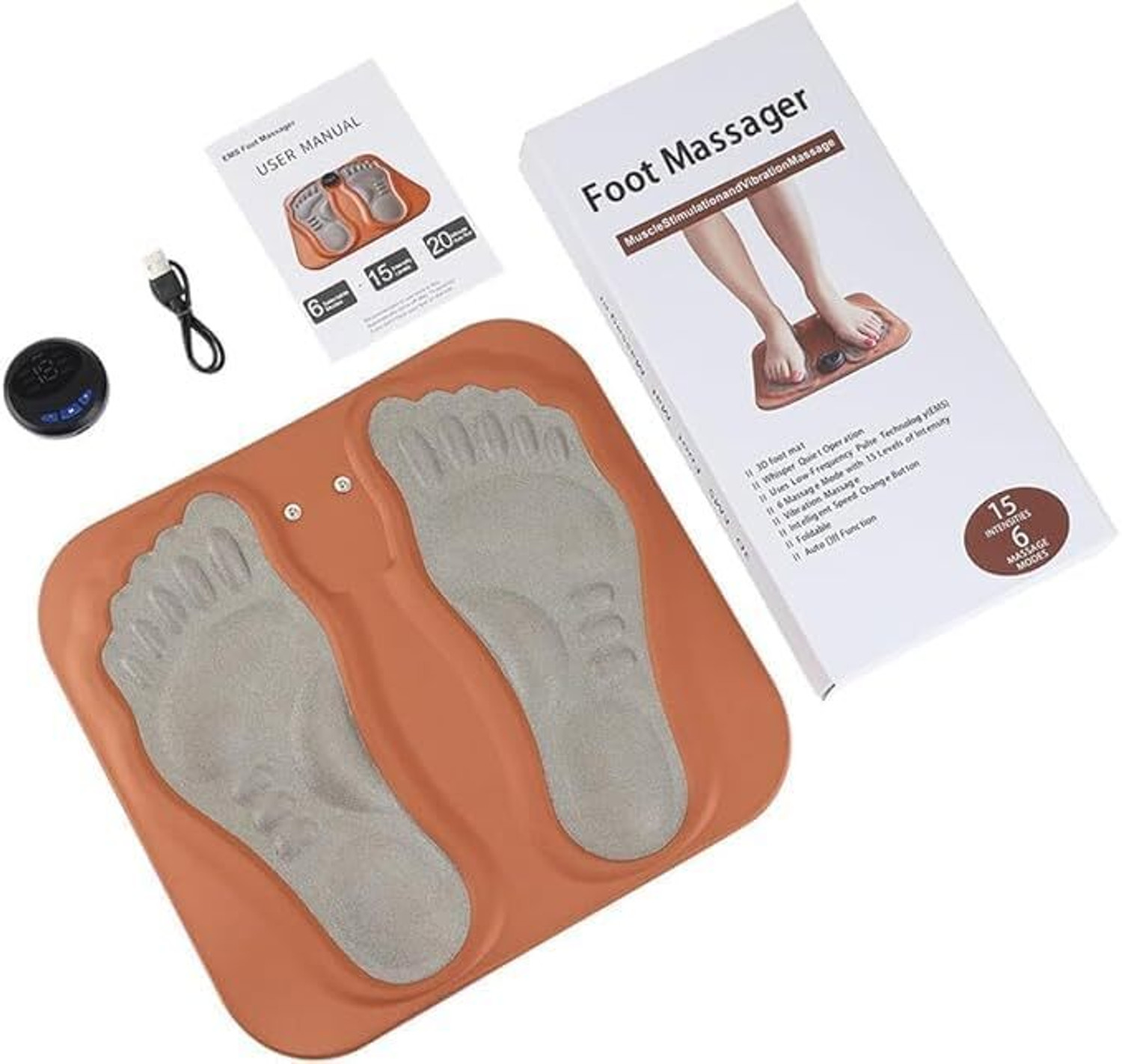 Image of Cultsport Brent Foot Massager with Kneading techniques for Pain Relief and Blood Circulation Massager (Black)