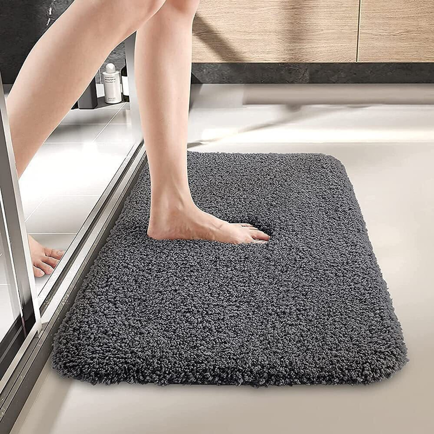 Image of HomeStore-YEP Microfiber Door Mat (Dark Grey, Pack of 2, Medium)