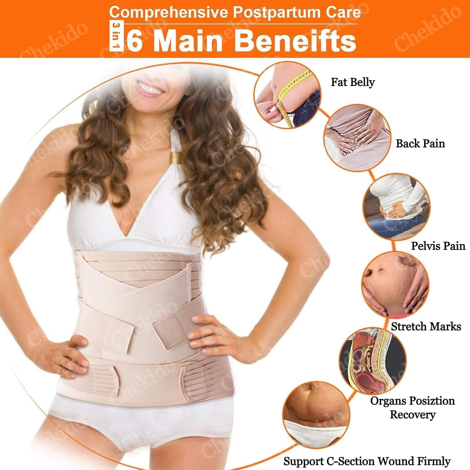 Image of metreno Pregnancy Belt after Delivery Tummy C Section postpartum Maternity Belt (Beige)