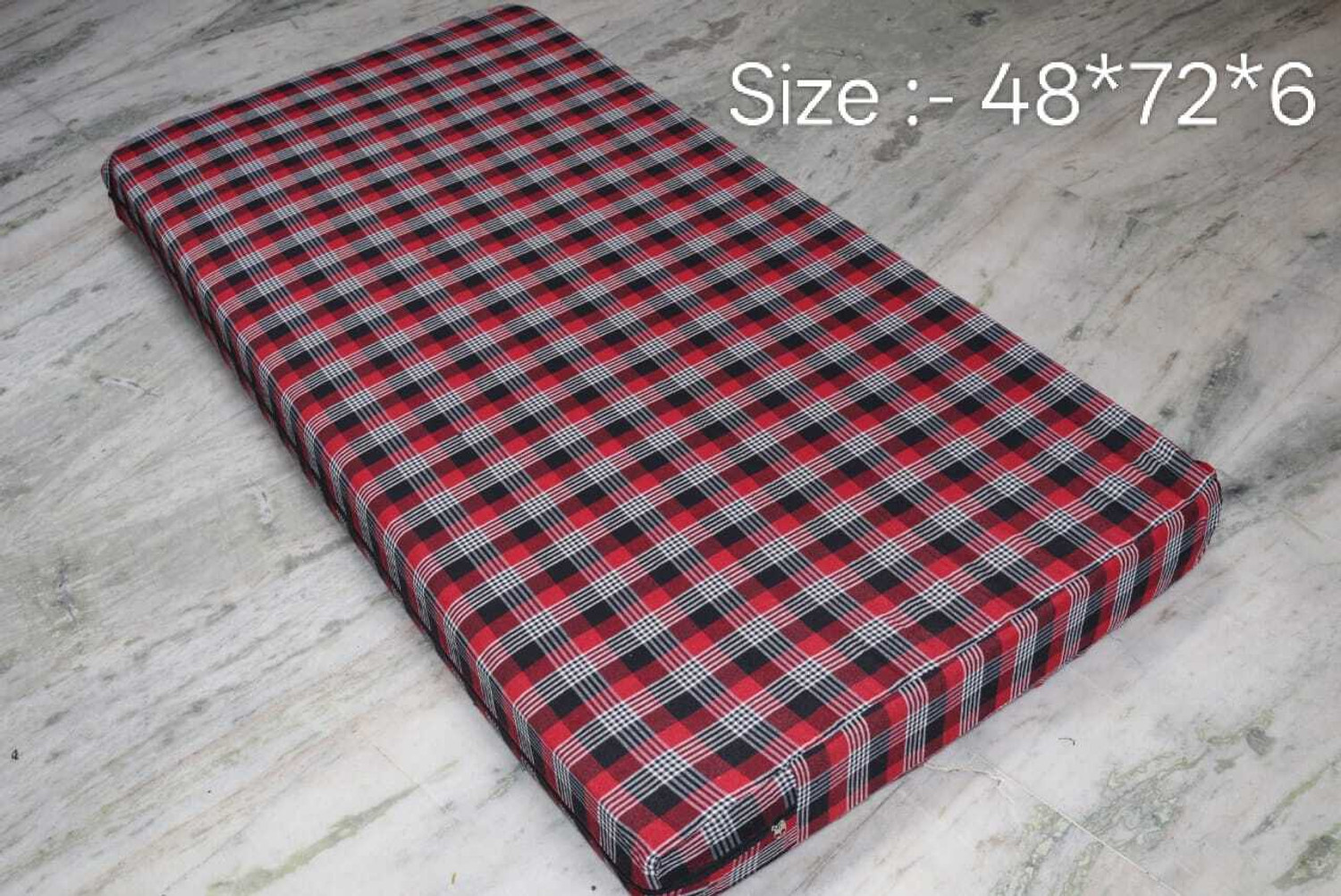 Image of FLORAHANDLOOM Double Size Zippered Cotton Breathable Mattress Cover (182 cm x 91 cm, Red)