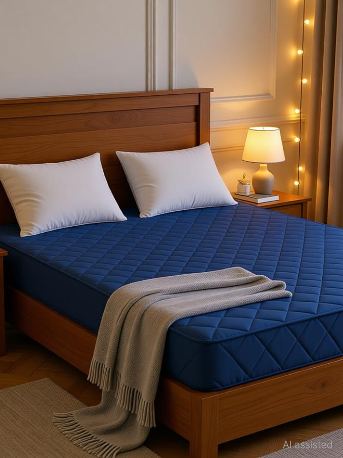 Image of CRAZY WORLD Double, King Size Fitted Nylon, Polyster Breathable, Stretchable, Waterproof Mattress Cover (198.12 cm x 182.88 cm, Brown)