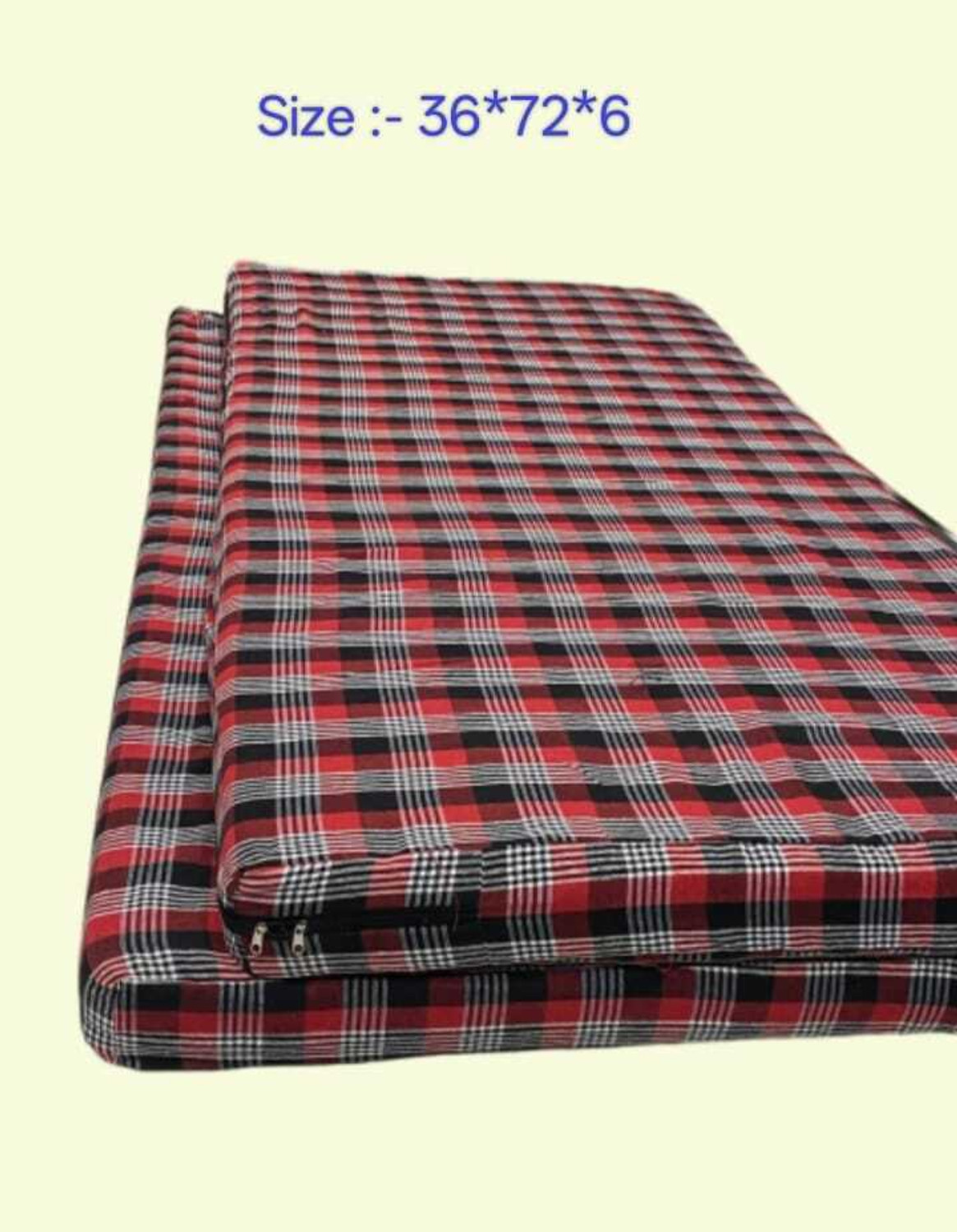 Image of FLORAHANDLOOM Double Size Zippered Cotton Breathable Mattress Cover (182 cm x 91 cm, Red)