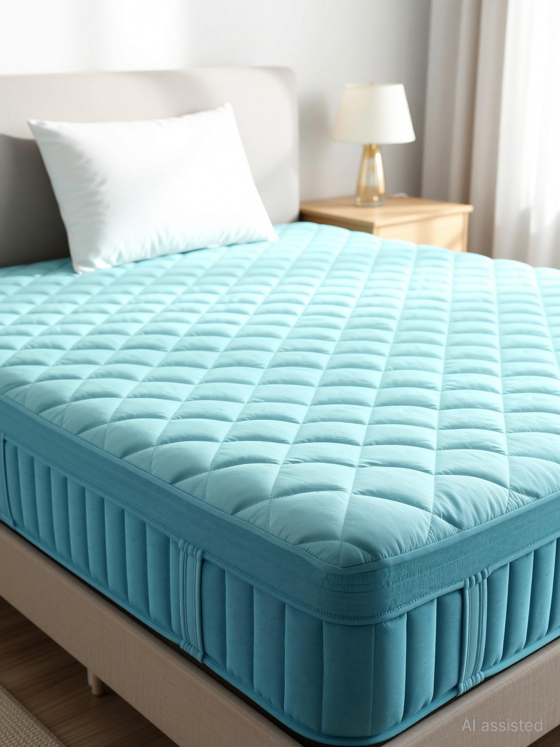 Image of CRAZY WORLD Double, King Size Fitted Nylon, Polyster Breathable, Stretchable, Waterproof Mattress Cover (198.12 cm x 182.88 cm, Brown)