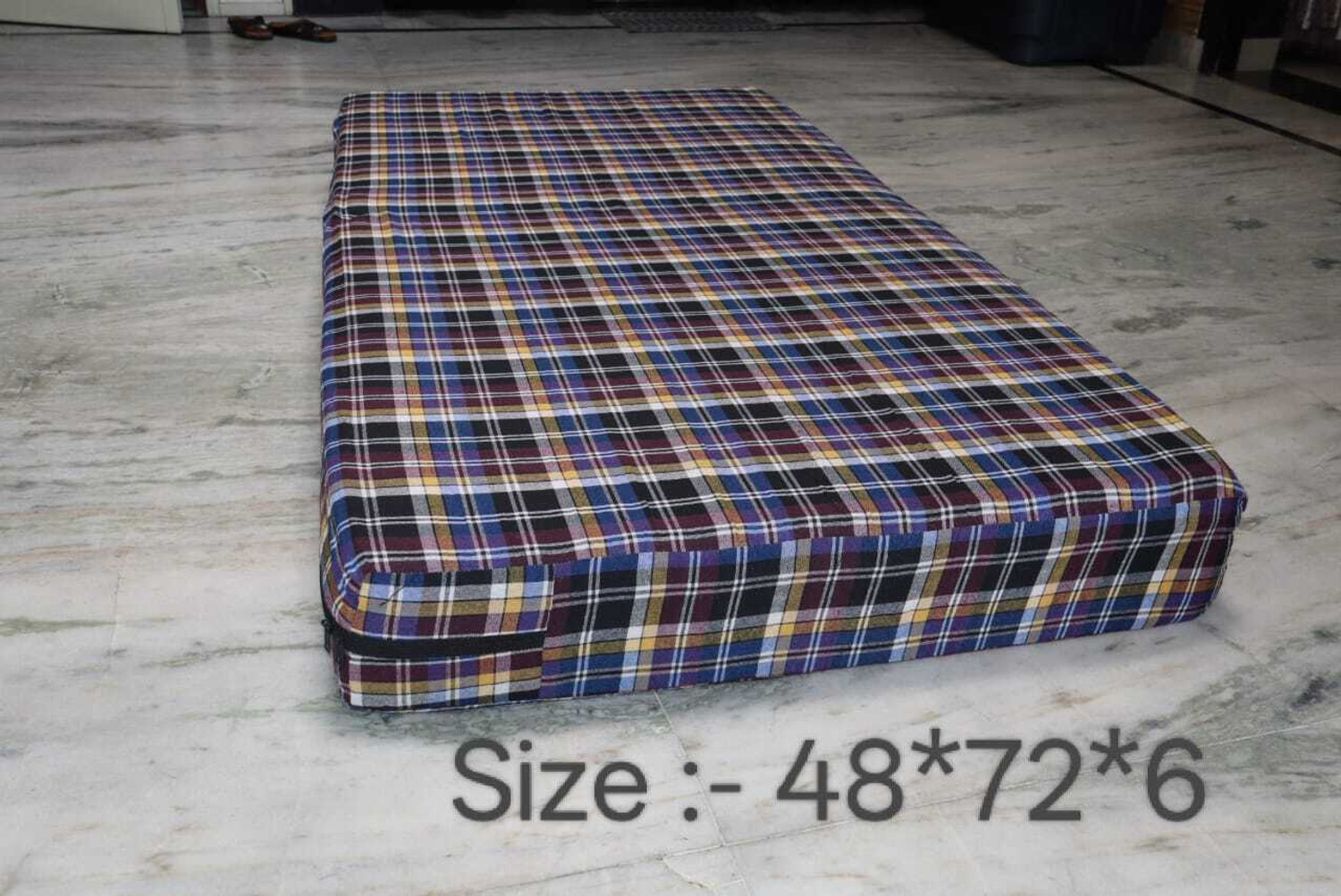 Image of FLORAHANDLOOM Double Size Zippered Cotton Breathable Mattress Cover (182 cm x 91 cm, Red)