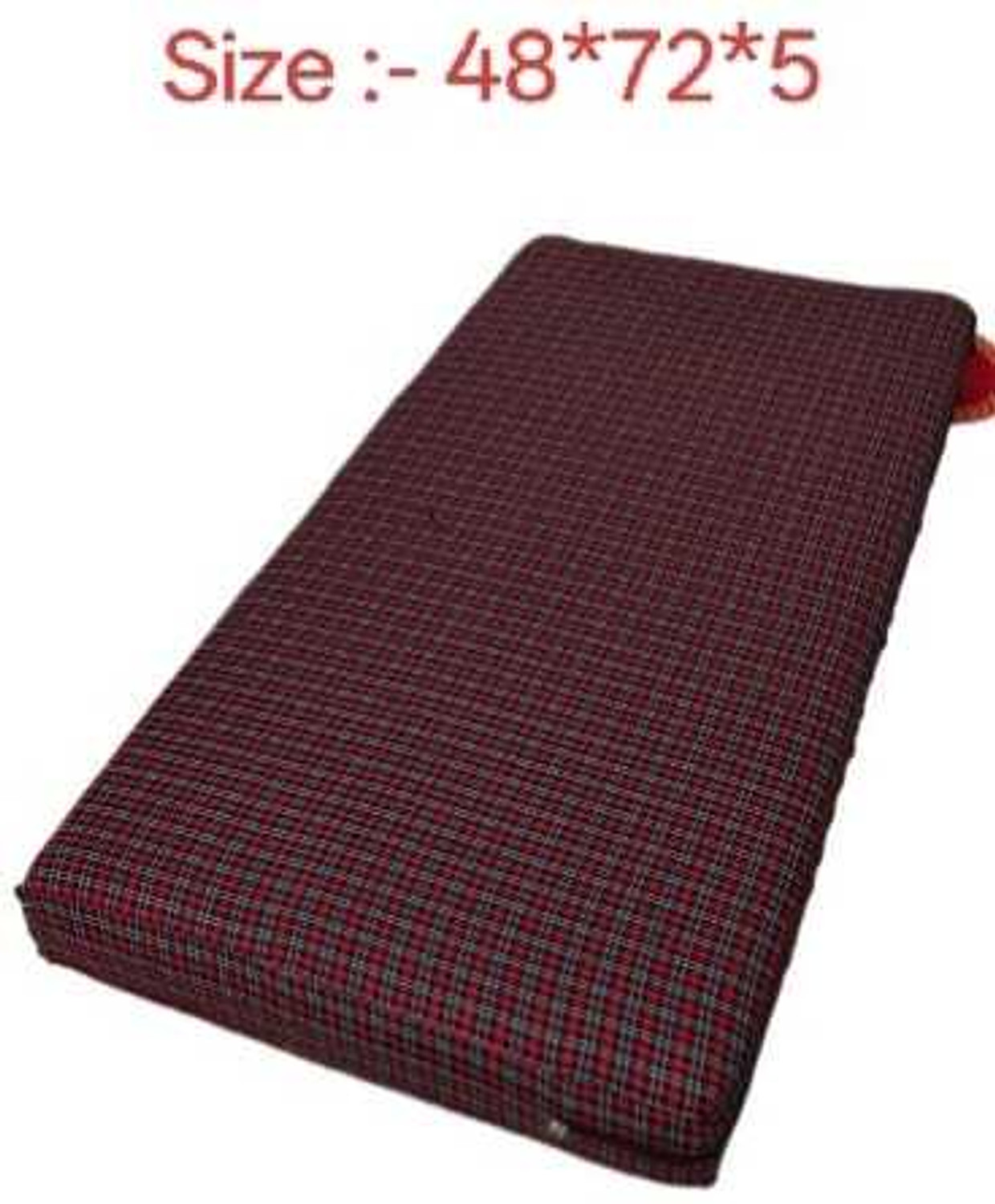 Image of FLORAHANDLOOM Double Size Zippered Cotton Breathable Mattress Cover (182 cm x 91 cm, Red)