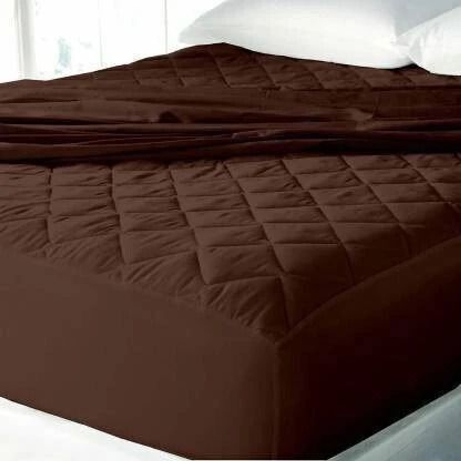 Image of CRAZY WORLD Double, Queen Size Fitted Nylon, Polyster Breathable, Stretchable, Waterproof Mattress Cover (182.88 cm x 152.4 cm, Maroon)