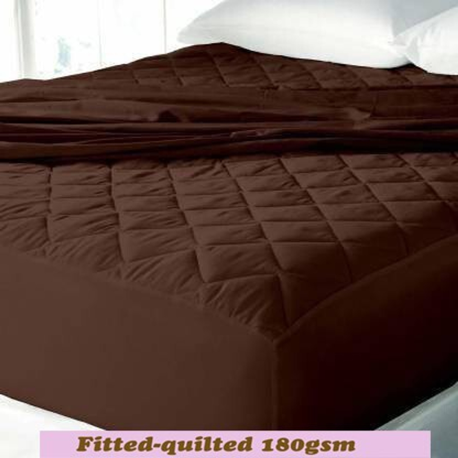 Image of CRAZY WORLD Double, King Size Fitted Nylon, Polyster Breathable, Stretchable, Waterproof Mattress Cover (198.12 cm x 182.88 cm, Brown)
