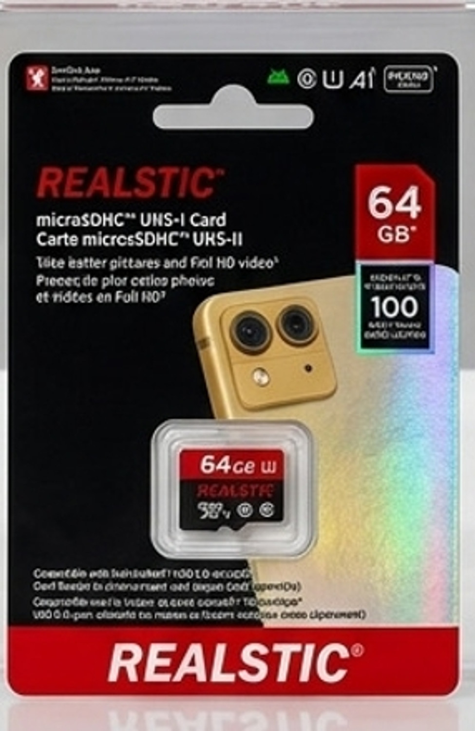 Image of Realstic Realstic64gb memory card15 1 64 GB Memory Stick Class 10 64 MB /s Memory Card Compatible with Camera, Computer, Tablet, Mobile