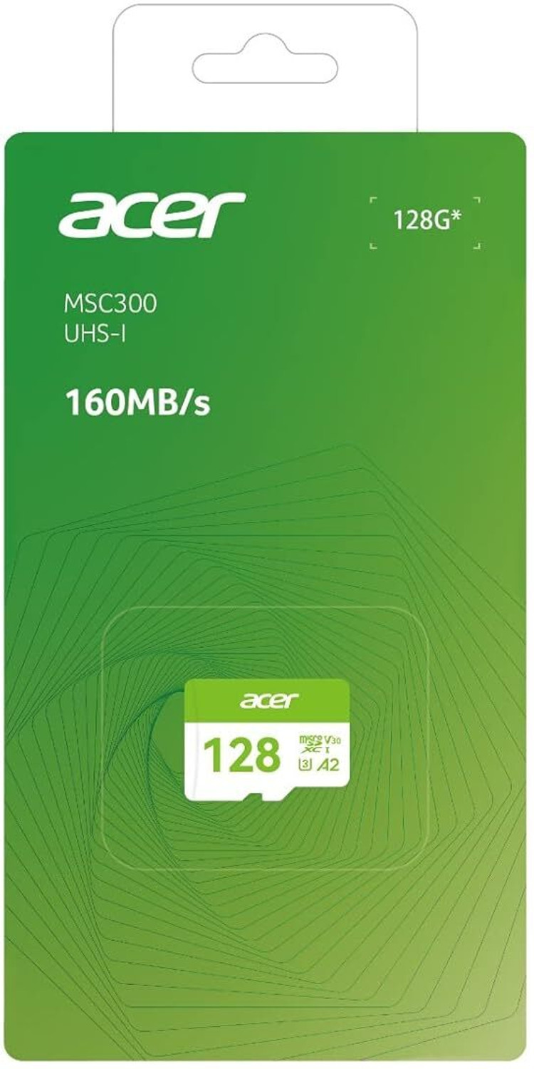 Image of Acer AcerMSC300 MSC3OO 128 GB MicroSD Card UHS Class 1 160 MB /s Memory Card Compatible with Mobile, Camera, Tablet