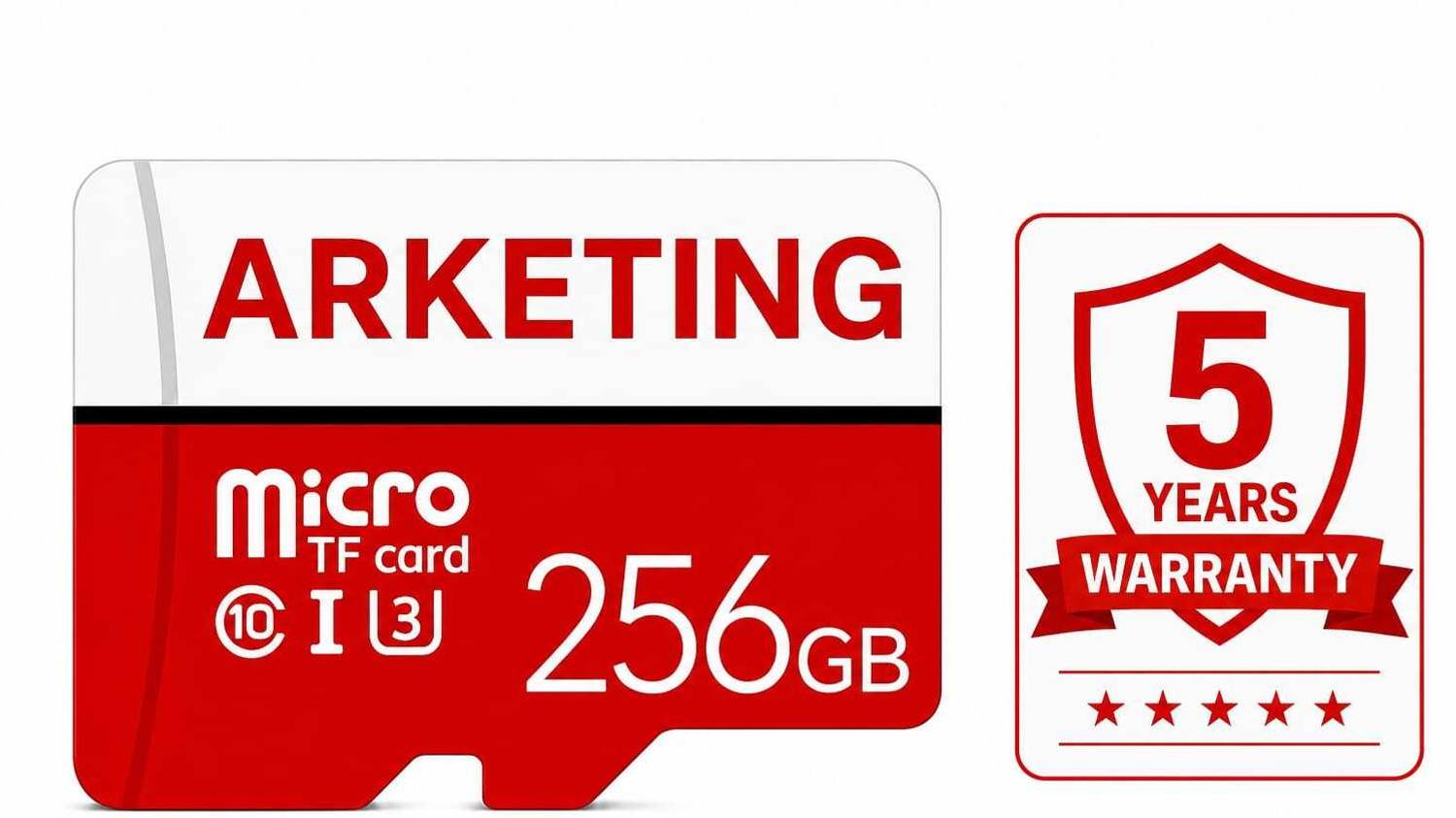 Image of ARKETING ARK-D3N8-L6R4 ARK-7X4M-K9Q2 256 GB MicroSD Card Class 10 120 MB /s Memory Card Compatible with Camera, Computer, Gaming Console, Mobile, Tablet