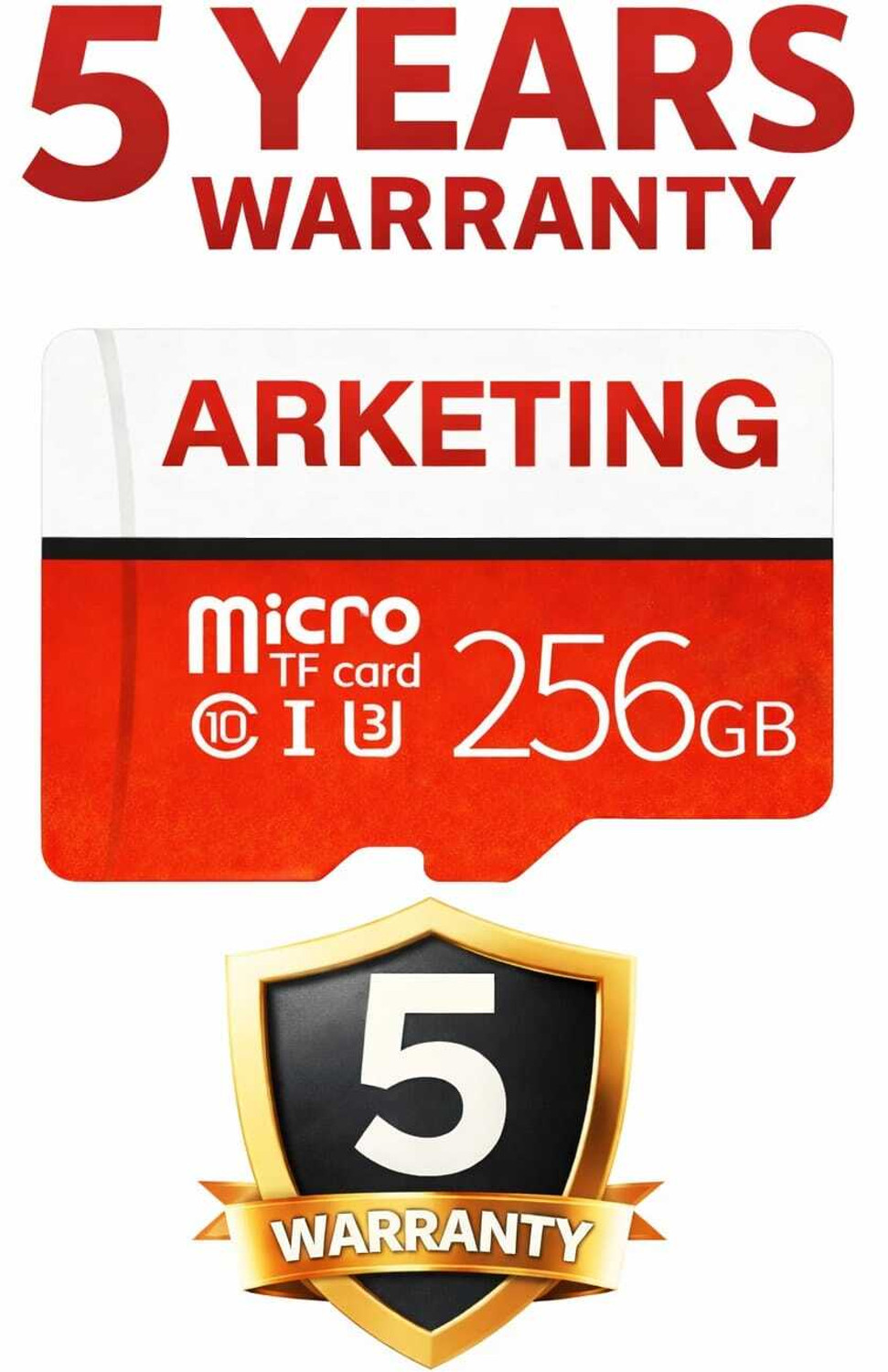 Image of ARKETING FT8 TF 210 256 GB MicroSD Card Class 10 120 MB /s Memory Card Compatible with Camera, Computer, Mobile, Tablet