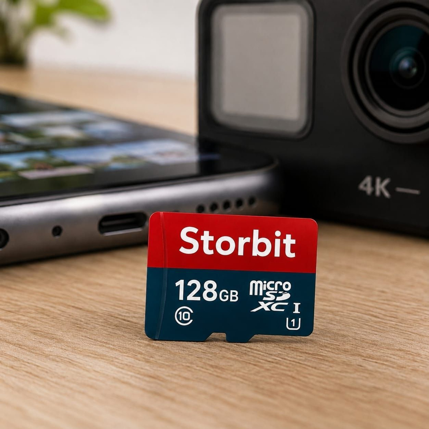 Image of STORBIT MicroSDHC-03 B1 Memory Card 128 GB SDXC Class 10 180 MB /s Memory Card Compatible with Gaming Console, Computer, Tablet, Camera, Mobile