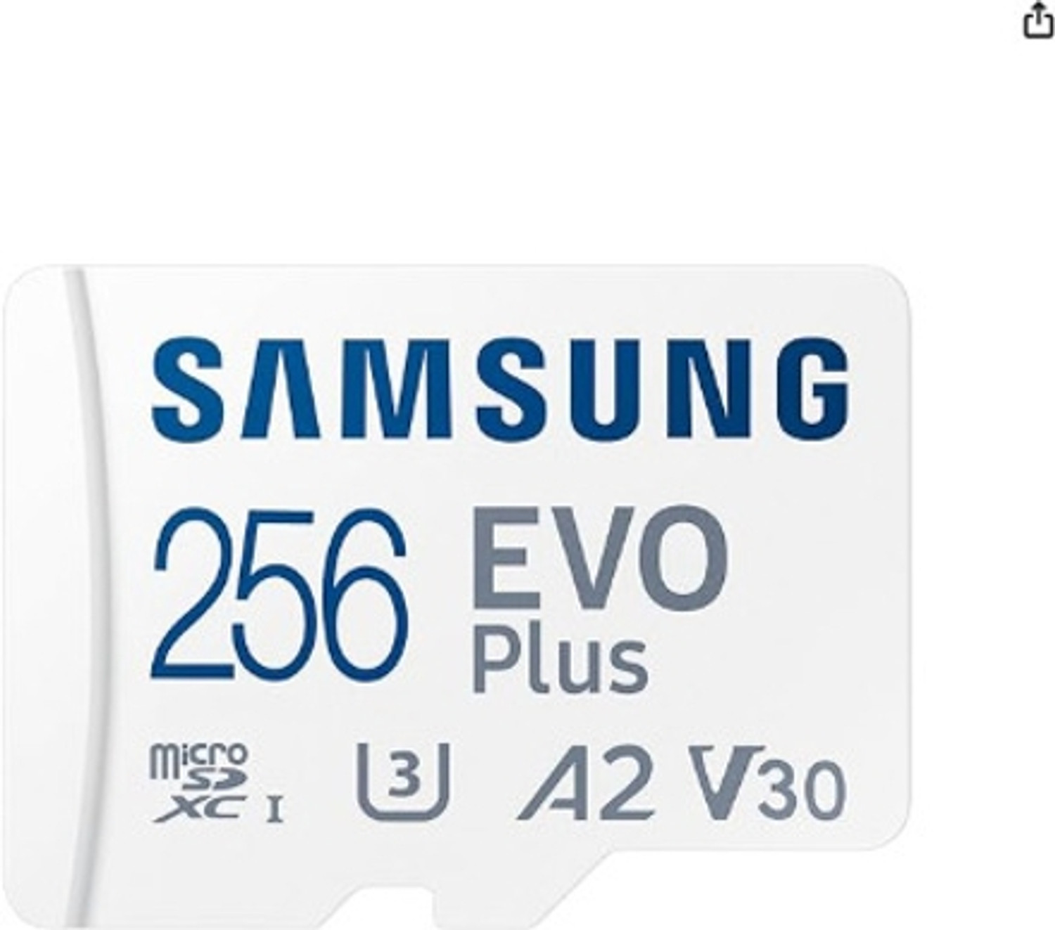 Image of SAMSUNG Memory Cardd, EVO PLUS 256 GB MicroSDXC Class 10 130 MB /s Memory Card Compatible with Computer, Camera, Mobile, Gaming Console, Tablet