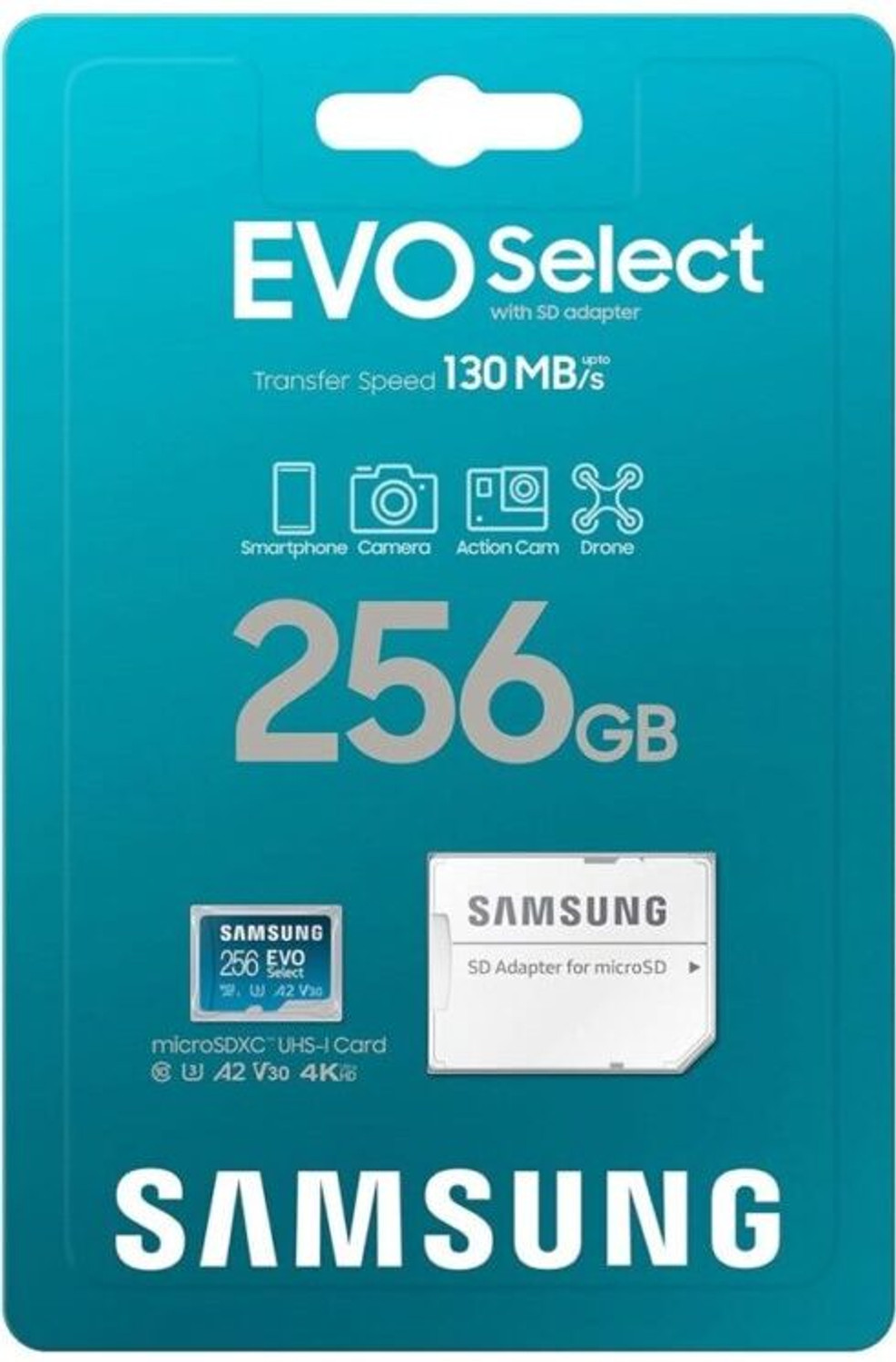 Image of SAMSUNG MP-MC256MB /PS,MD-MC256KA /IN EVO PLUS 256 GB MicroSDXC Class 10 130 MB /s Memory Card Compatible with Camera, Computer, Gaming Console, Mobile, Tablet EVO 256 GB MicroSDXC Class 10 135 MB /s Memory Card Compatible with Camera, Computer, Gaming Console, Mobile, Tablet (With Adapter)