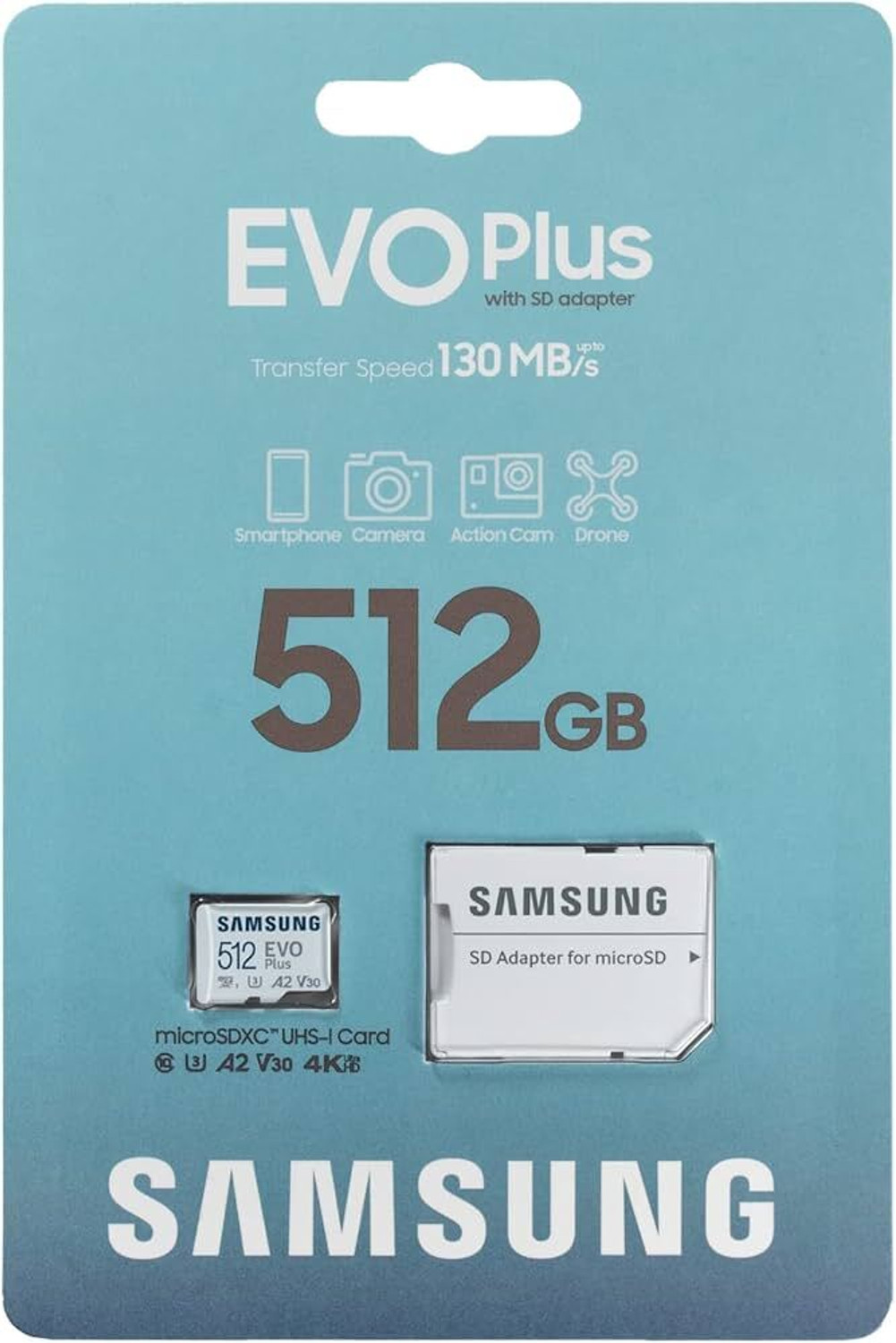 Image of SAMSUNG MV-MC512SA /IN EVO Plus 512 GB MicroSDXC Class 10 160 MB /s Memory Card Compatible with Camera, Computer, Gaming Console, Mobile, Tablet (With Adapter) EVO Plus 512 GB MicroSDXC Class 10 160 MB /s Memory Card Compatible with Camera, Computer, Gaming Console, Mobile, Tablet (With Adapter) EVO 512 GB MicroSDXC Class 10 162 MB /s Memory Card Compatible with Camera, Computer, Gaming Console, Mobile, Tablet (With Adapter)