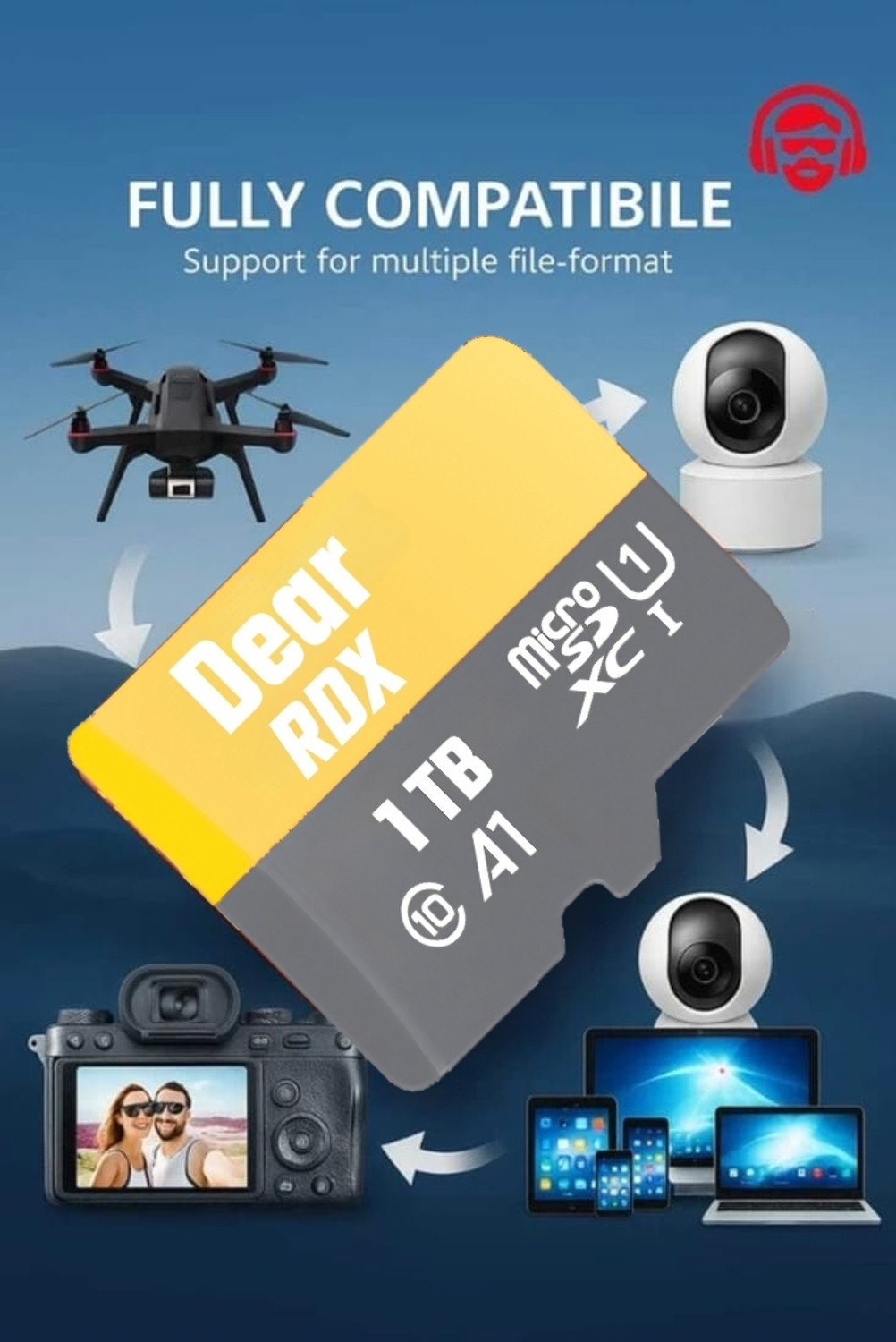 Image of DearRDX Dear Rdx 1tb Class 10 1 TB MicroSDXC Class 10 5 MB /s Memory Card Compatible with Camera, Mobile, Tablet