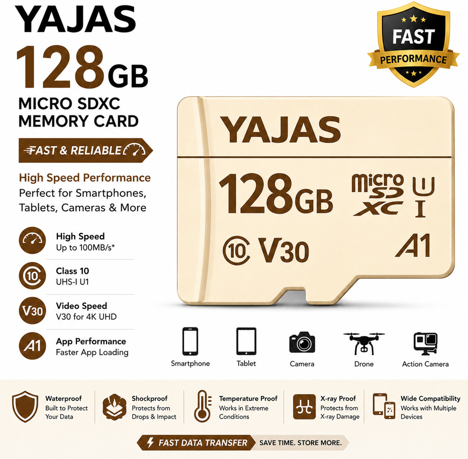 Image of Realstic 256GB memory Card Ultra Pro 256 GB MicroSDXC Class 10 130 MB /s Memory Card Compatible with Camera, Computer, Gaming Console, Mobile, Tablet