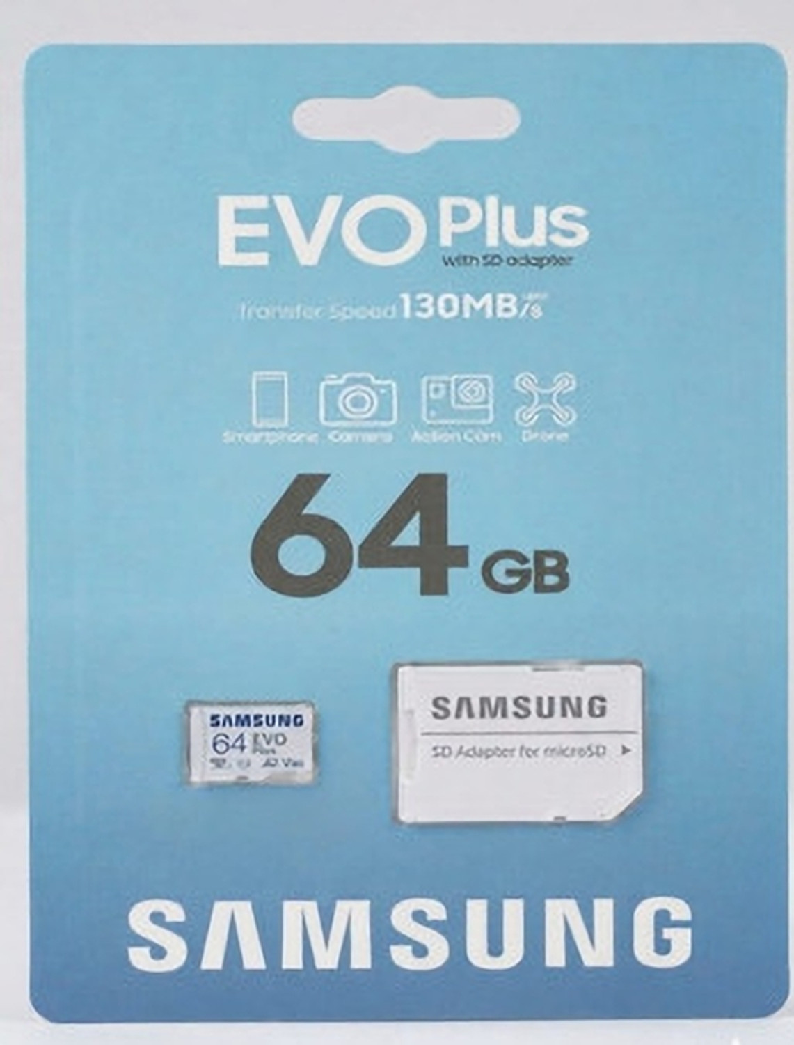 Image of SAMSUNG EVO PLUS A1 64 GB SD Card Class 10 51 MB /s Memory Card Compatible with Computer, Gaming Console, Mobile, Tablet