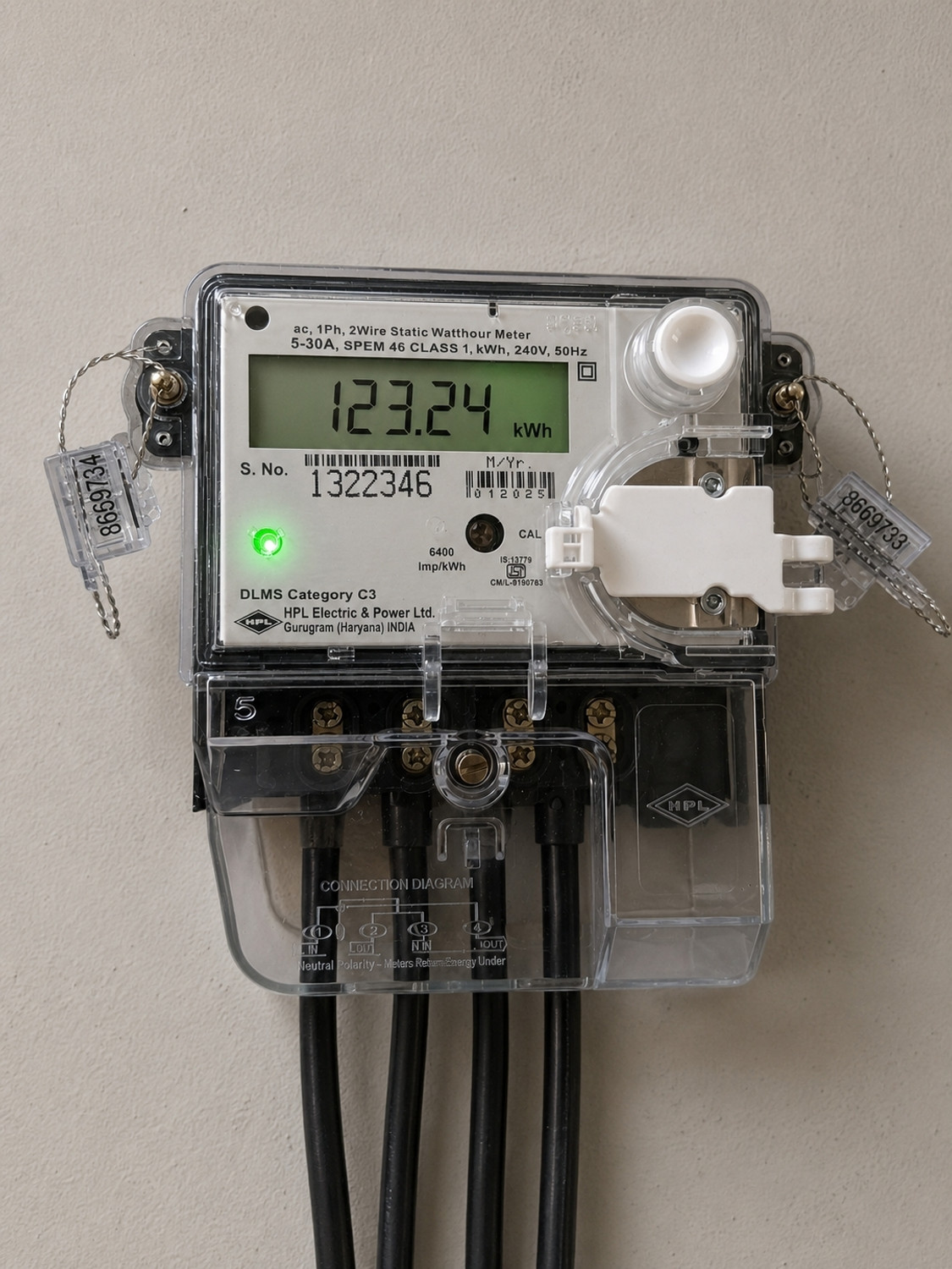 Image of L&T Single Phase LCD Sub Meter Metal Electrical Box