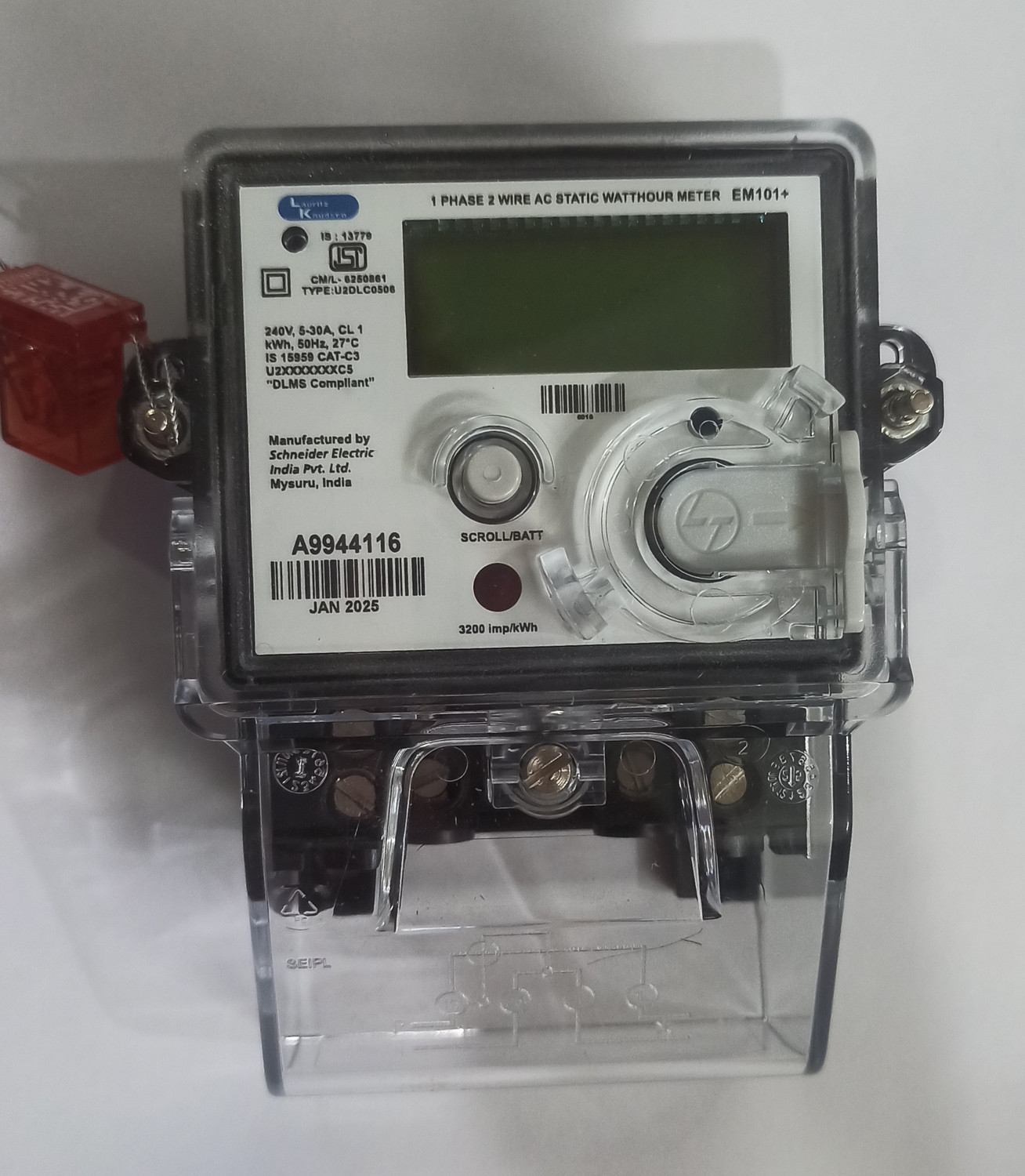 Image of L&T Single Phase LCD Sub Meter Metal Electrical Box