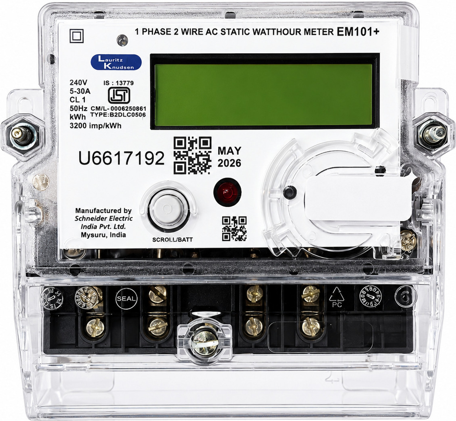 Image of L&T Single Phase LCD Sub Meter Metal Electrical Box