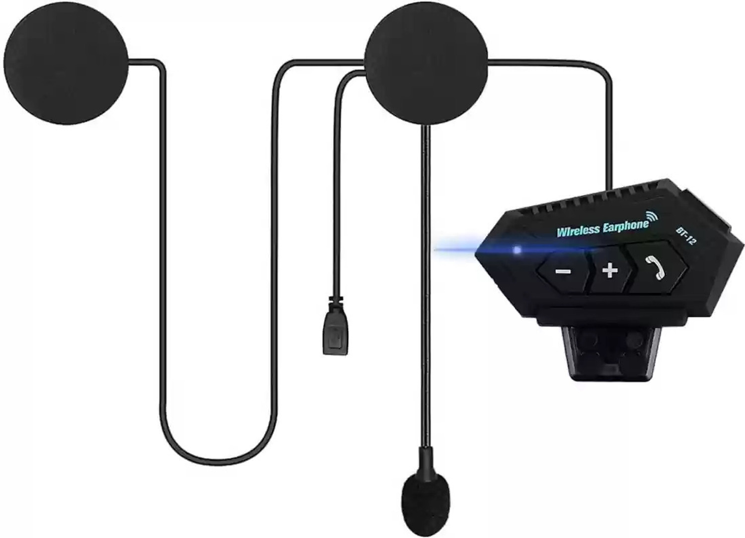 Image of way2gmart V6 Motorcycle helmet Bluetooth Intercom Helmet Bluetooth intercom (Black)