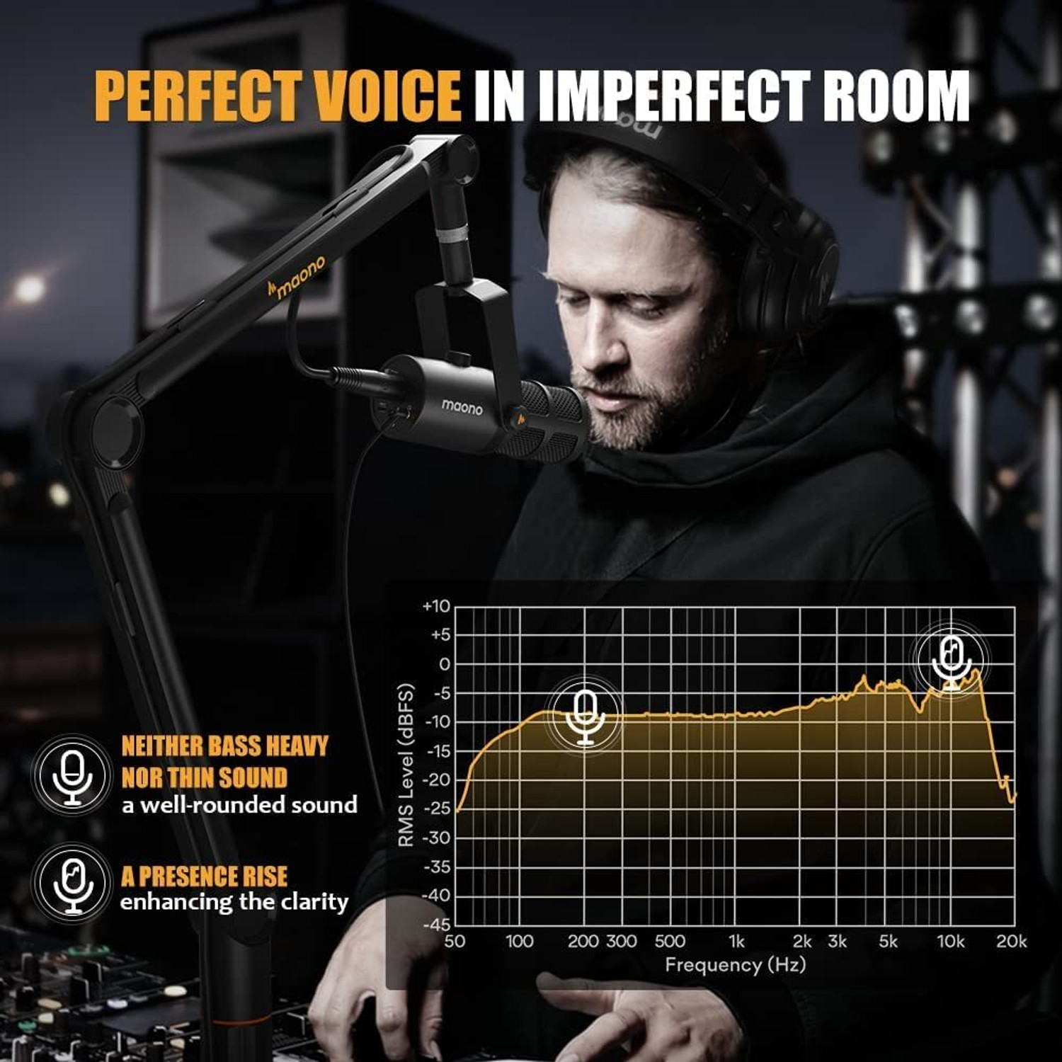 Image of MAONO PD400X Dynamic Mic USB /XLR Podcast PC Mic with Software, Tap-to-Mute Studio Microphone