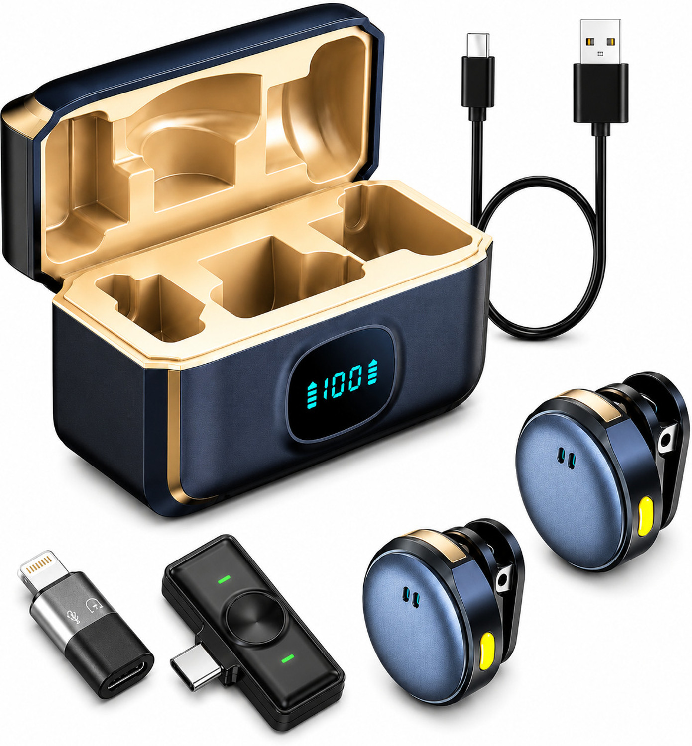 Image of FITRIC TX Magnetic Wireless Microphone with Noise Reduction Mic for Mobile Recording Microphone