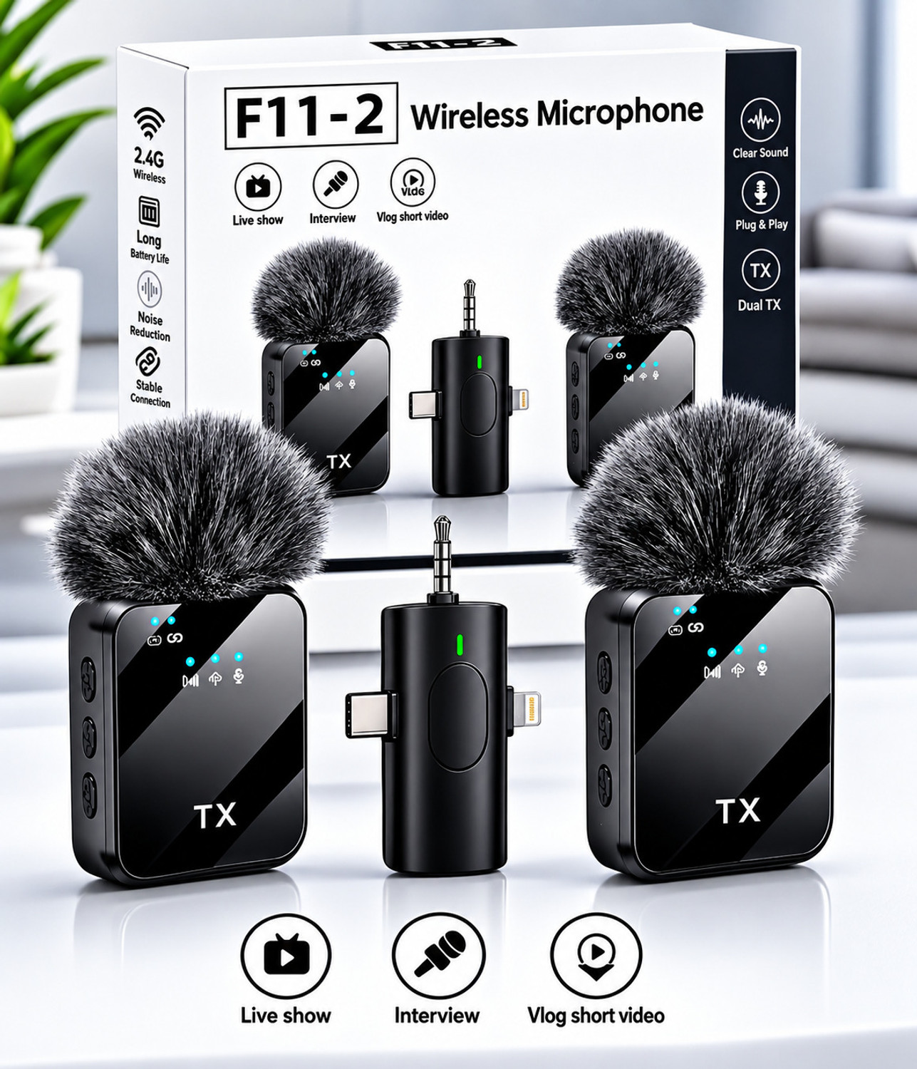 Fireshell Wireless Mic for YouTube Vlogging - Image 1