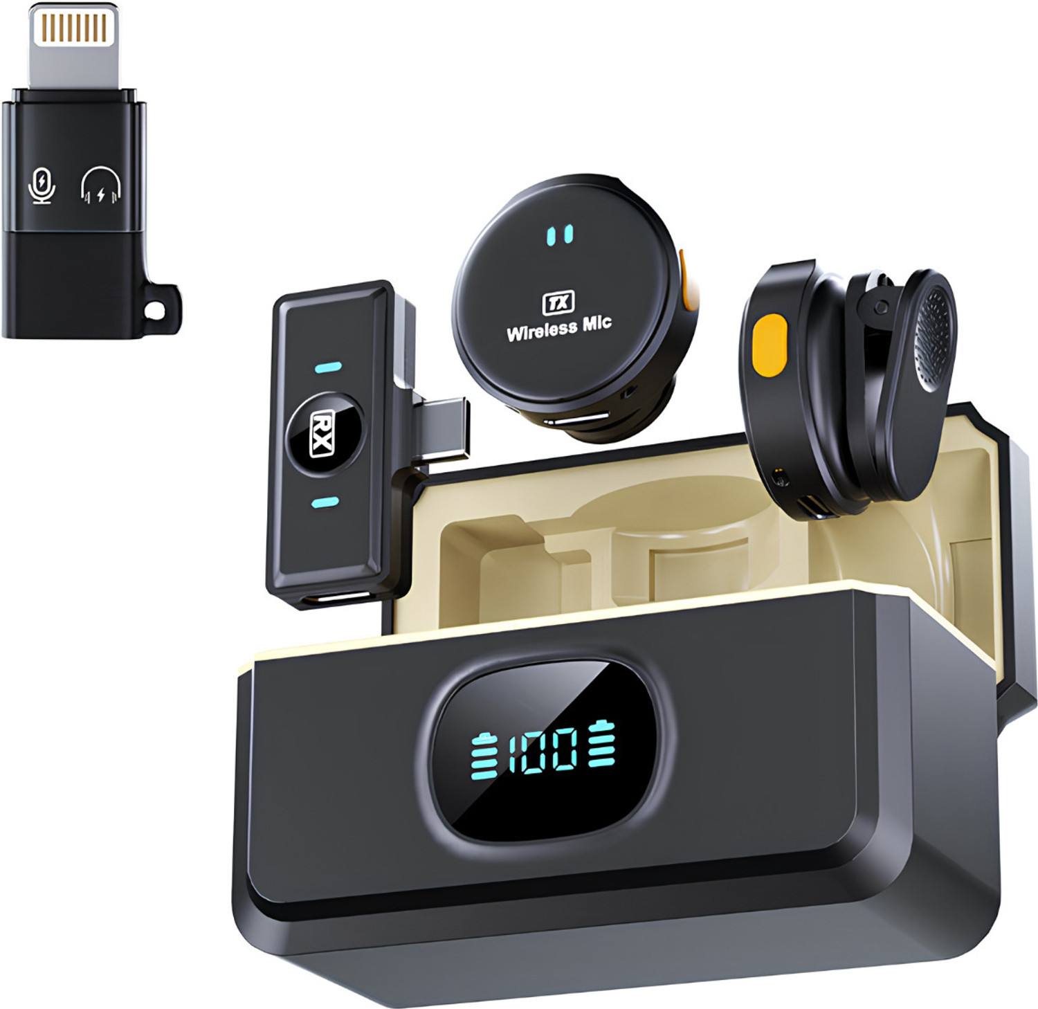 Image of FITRIC TX Magnetic Wireless Microphone with Noise Reduction Mic for Mobile Recording Microphone