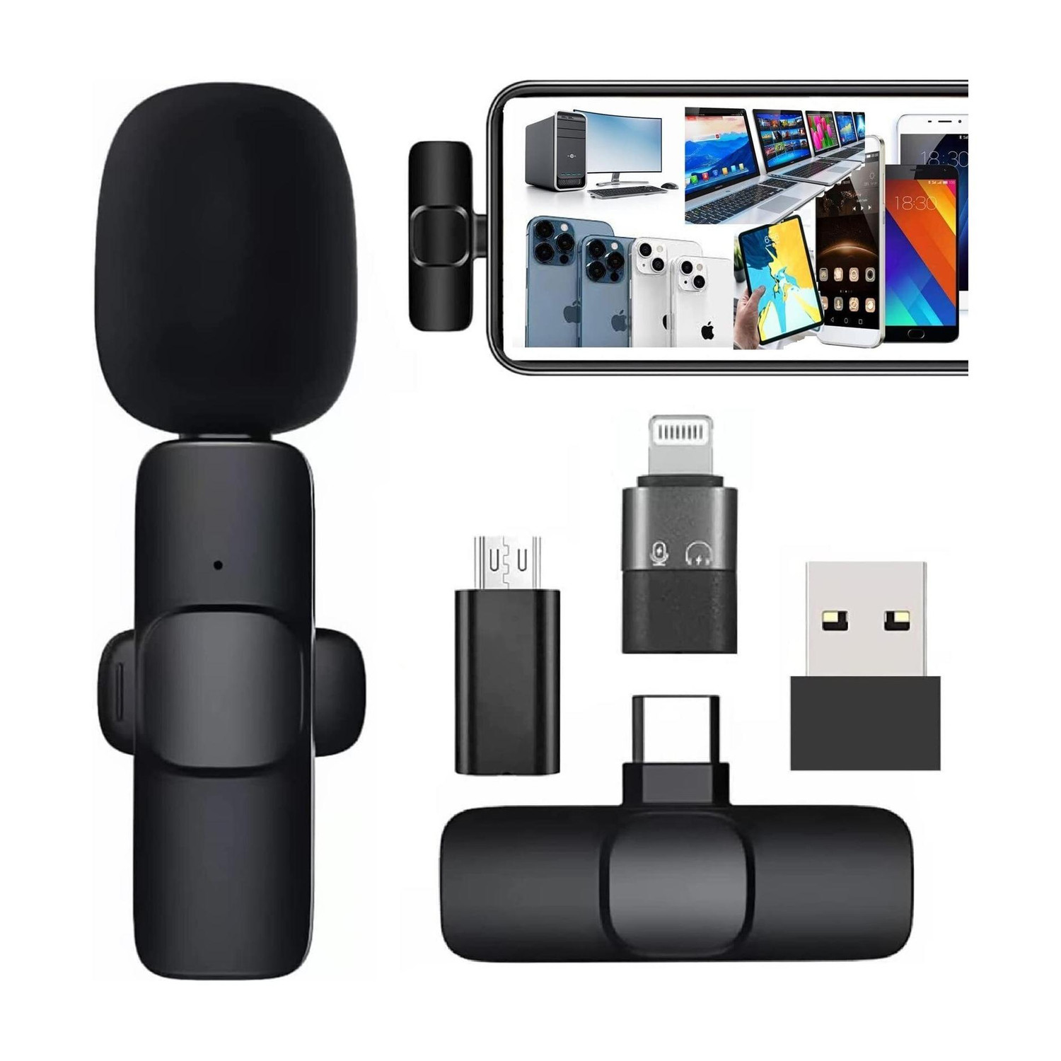 FITRIC K8 Wireless Plug and Play Type C Coller Mic Supported Android/IOS Microphone - FITRIC : Flipkart.com