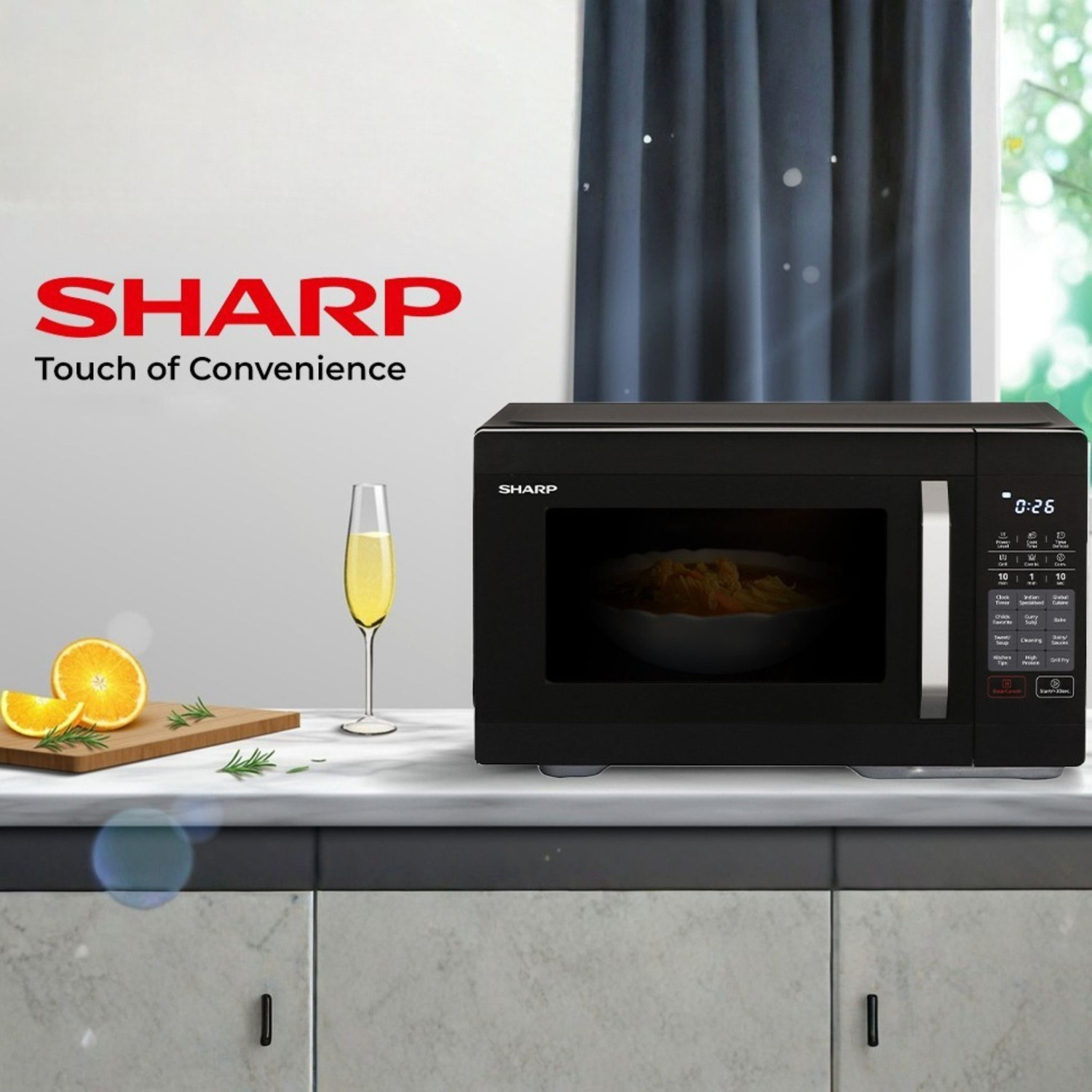 Image of Sharp 27 L Convection Microwave Oven (R-827KN-K, Black)
