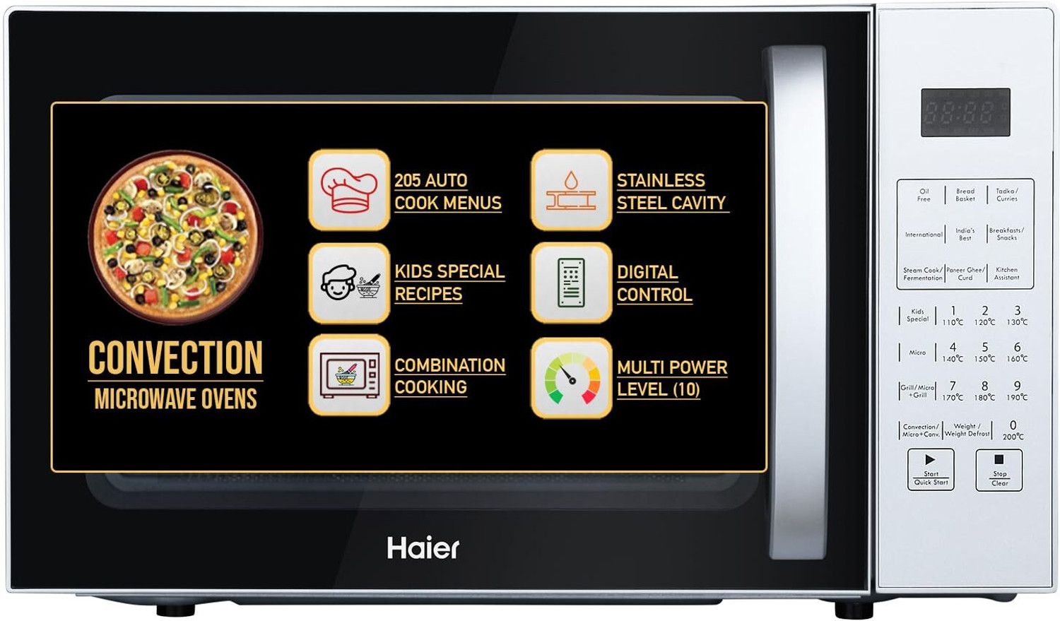 Image of Pelonis 23 L Convection Microwave Oven (AS823E4J S, Black)