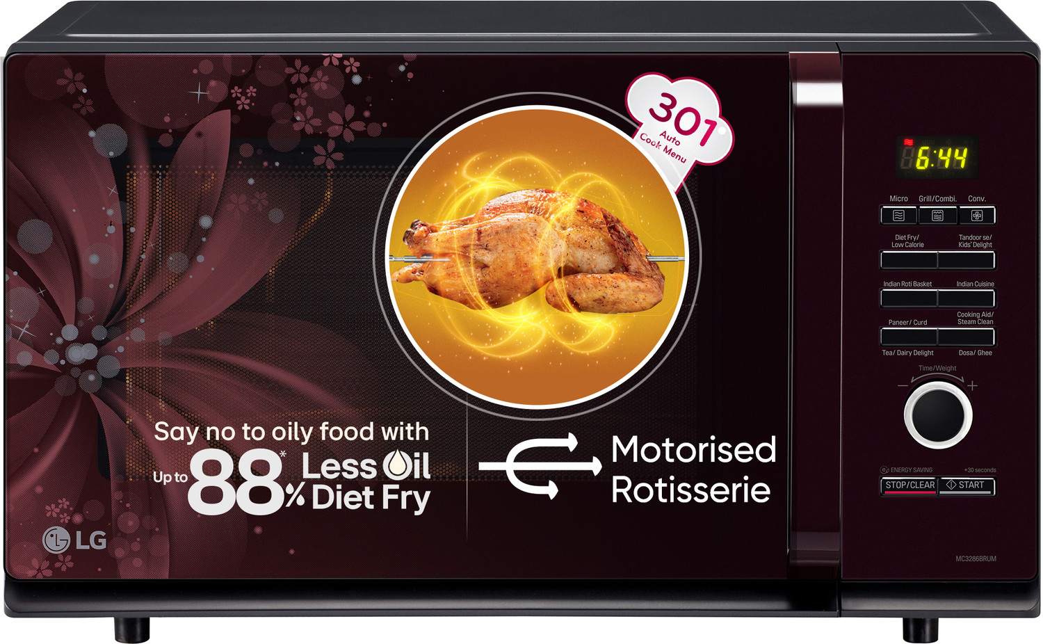 Image of Pelonis 23 L Convection Microwave Oven (AS823E4J S, Black)
