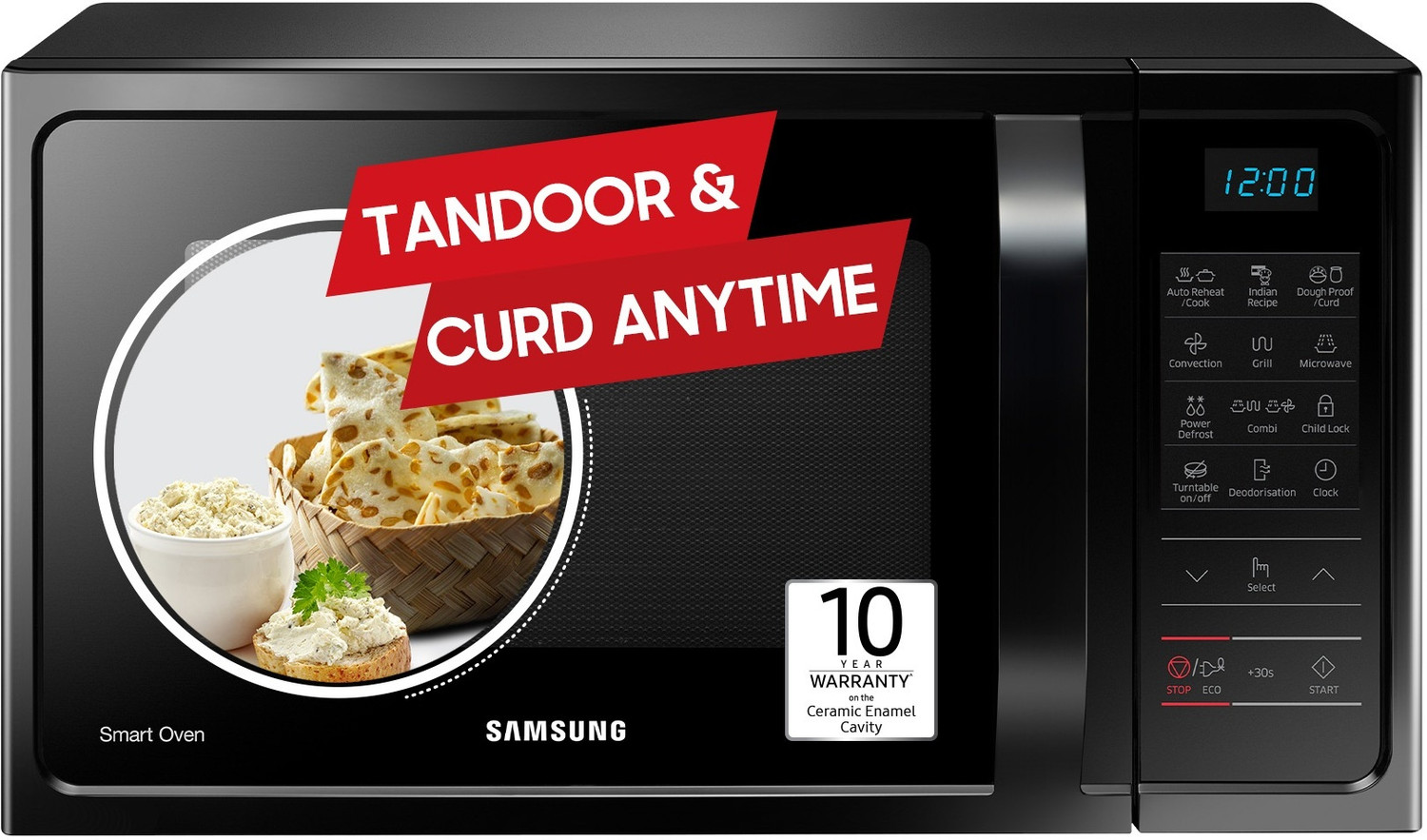 Image of LG 32 L Diet Fry and 360 Degree Motorised Rotisserie for crispy and tasty bar-be-que recipes with Wi-Fi Enabled Scan to Cook Charcoal Convection Microwave Oven (MJEN326SFW, Black)