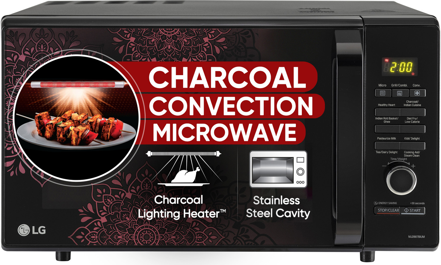 Image of Pelonis 23 L Convection Microwave Oven (AS823E4J S, Black)