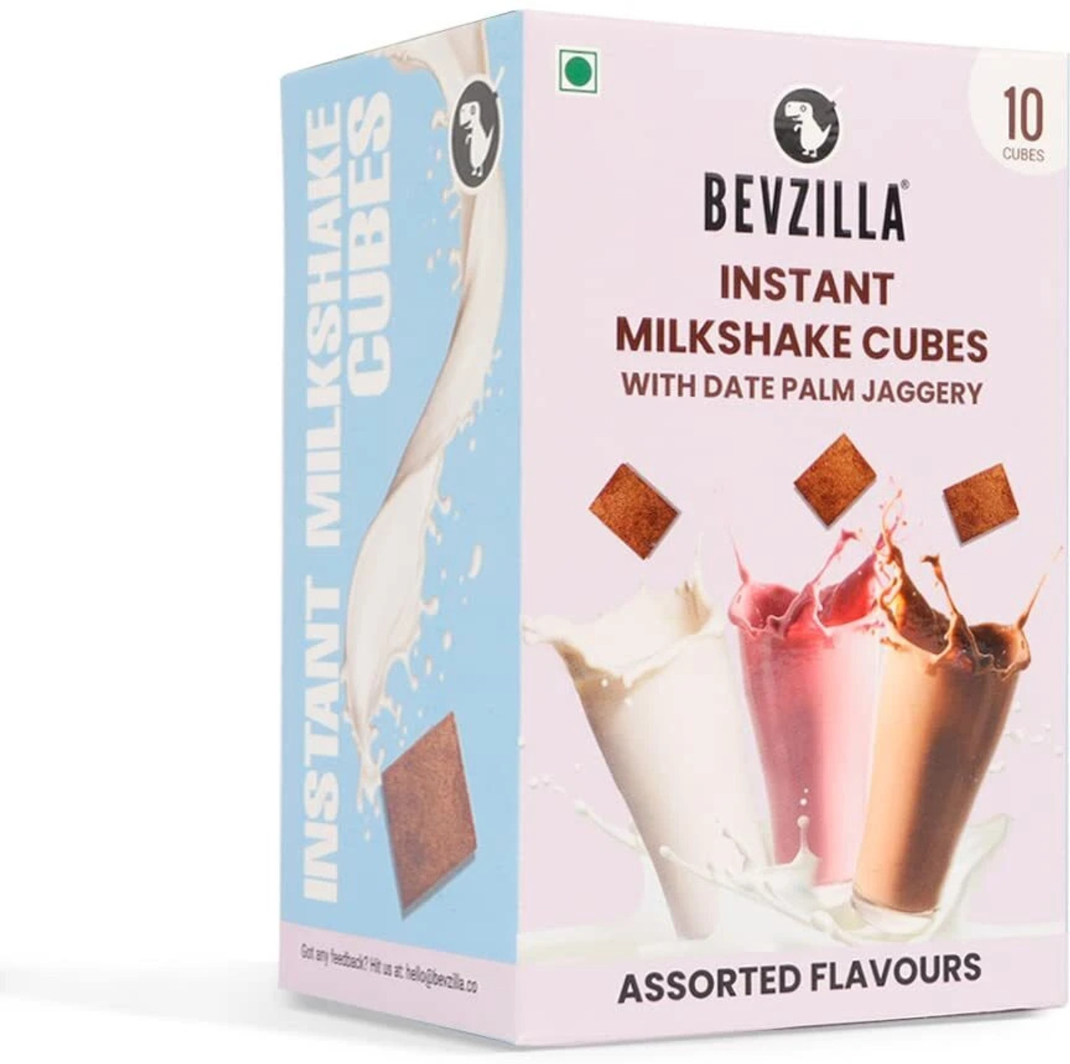 Image of Bevzilla Instant Milkshake Cubes - (4 Flavours), Date Palm Jaggery (10 x 10 g)