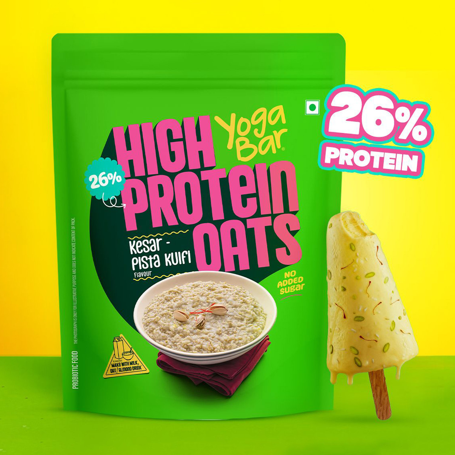 Image of Pintola 26g High Protein Oats, Caffe Mocha, No Refined Sugar, High Fibre Pouch (400 g)