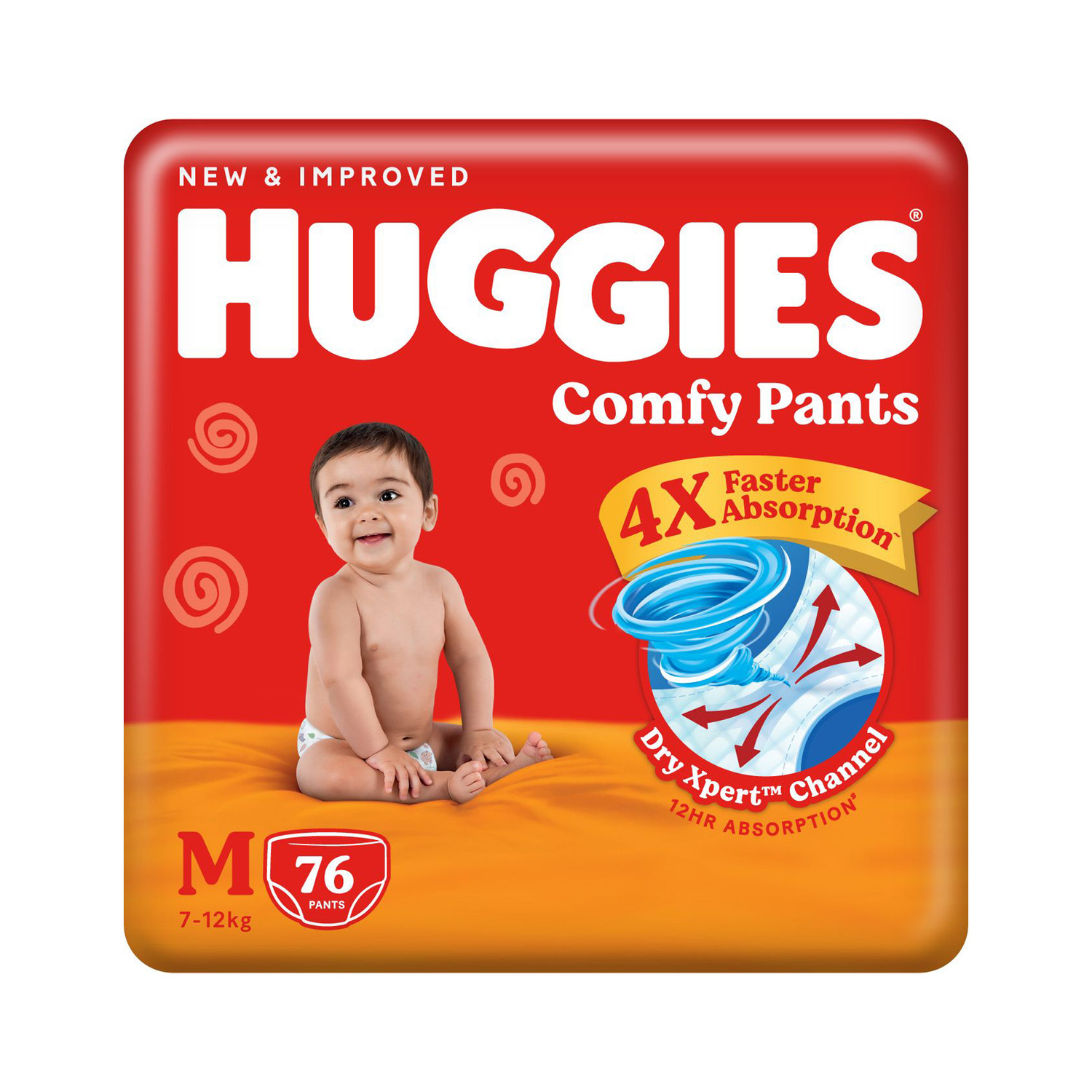 Huggies Comfy Baby Pant Diapers M 76 Count 76 Pieces - Image 6