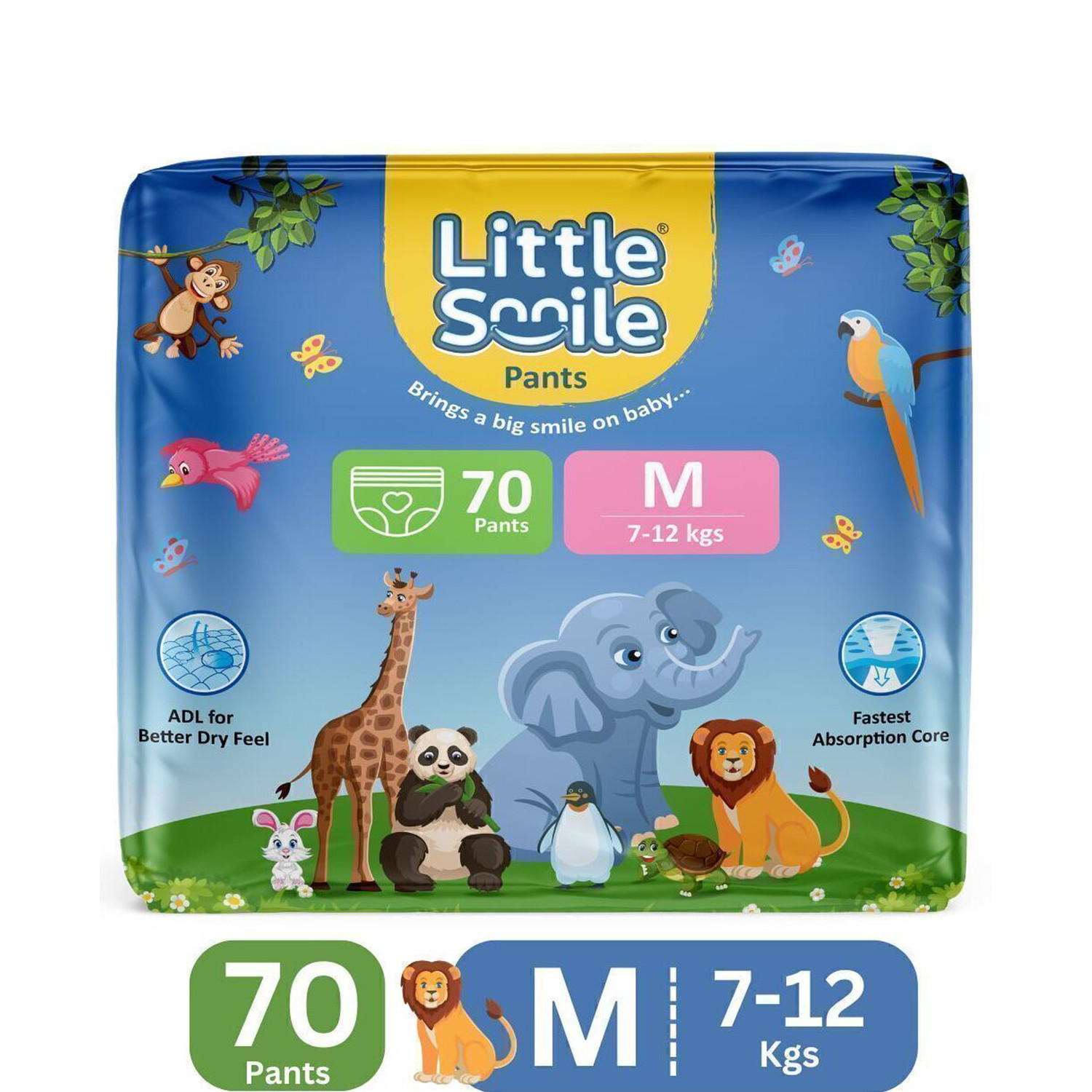 Little Smile Dry Feel Pant Diapers - M - Image 1