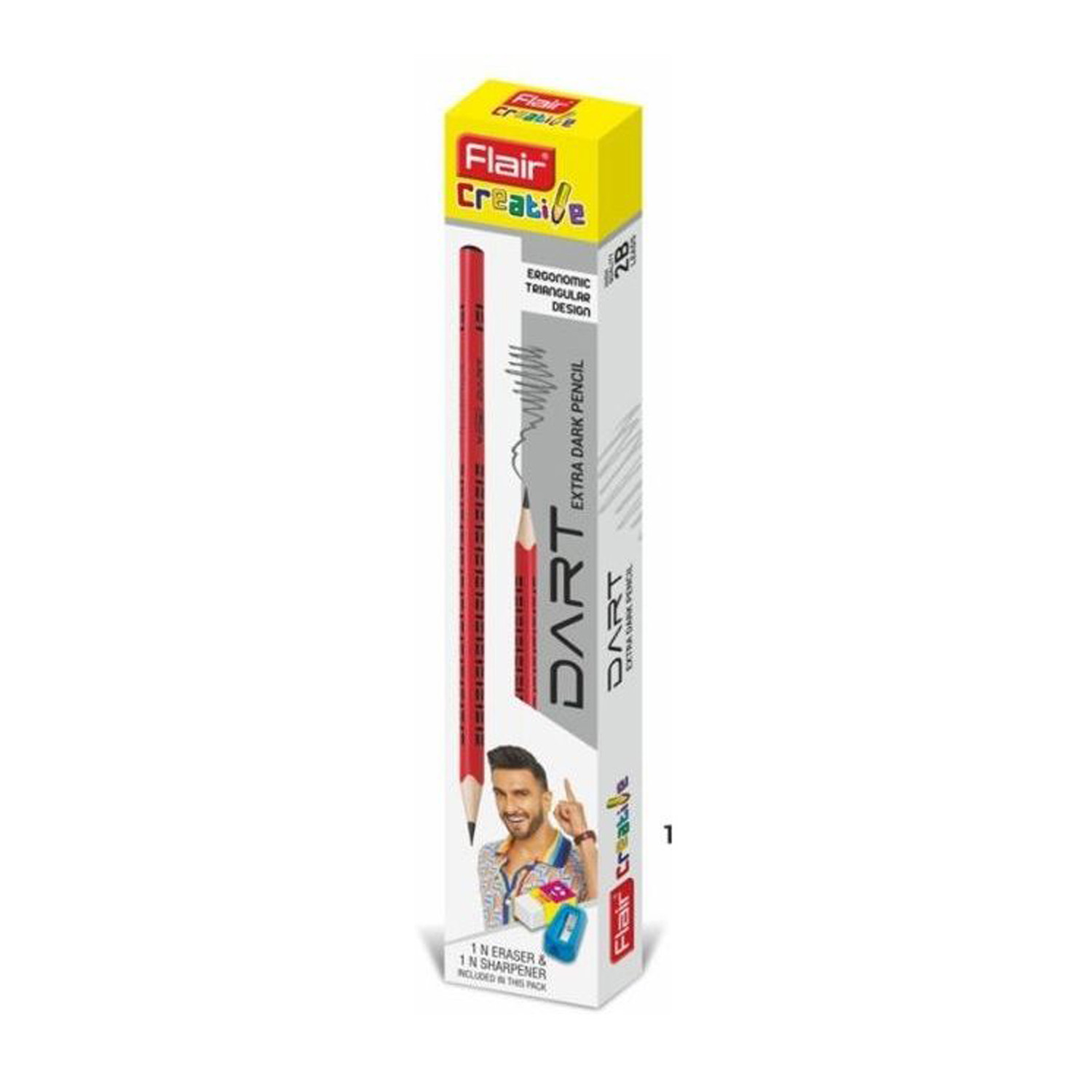 Flair Creative Dart Extra Dark Pencil Pack of 10 - Image 1
