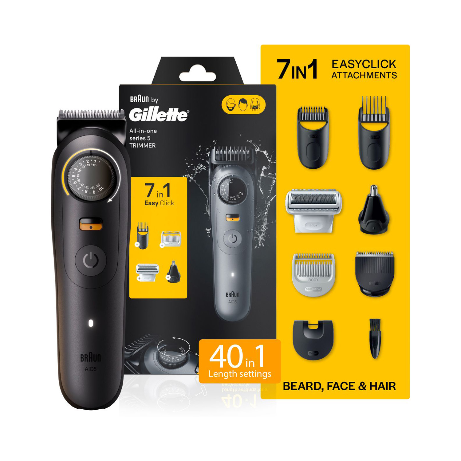 Gillette AIO5 Trimmer 120 min Runtime 40 Lengths - Image 1
