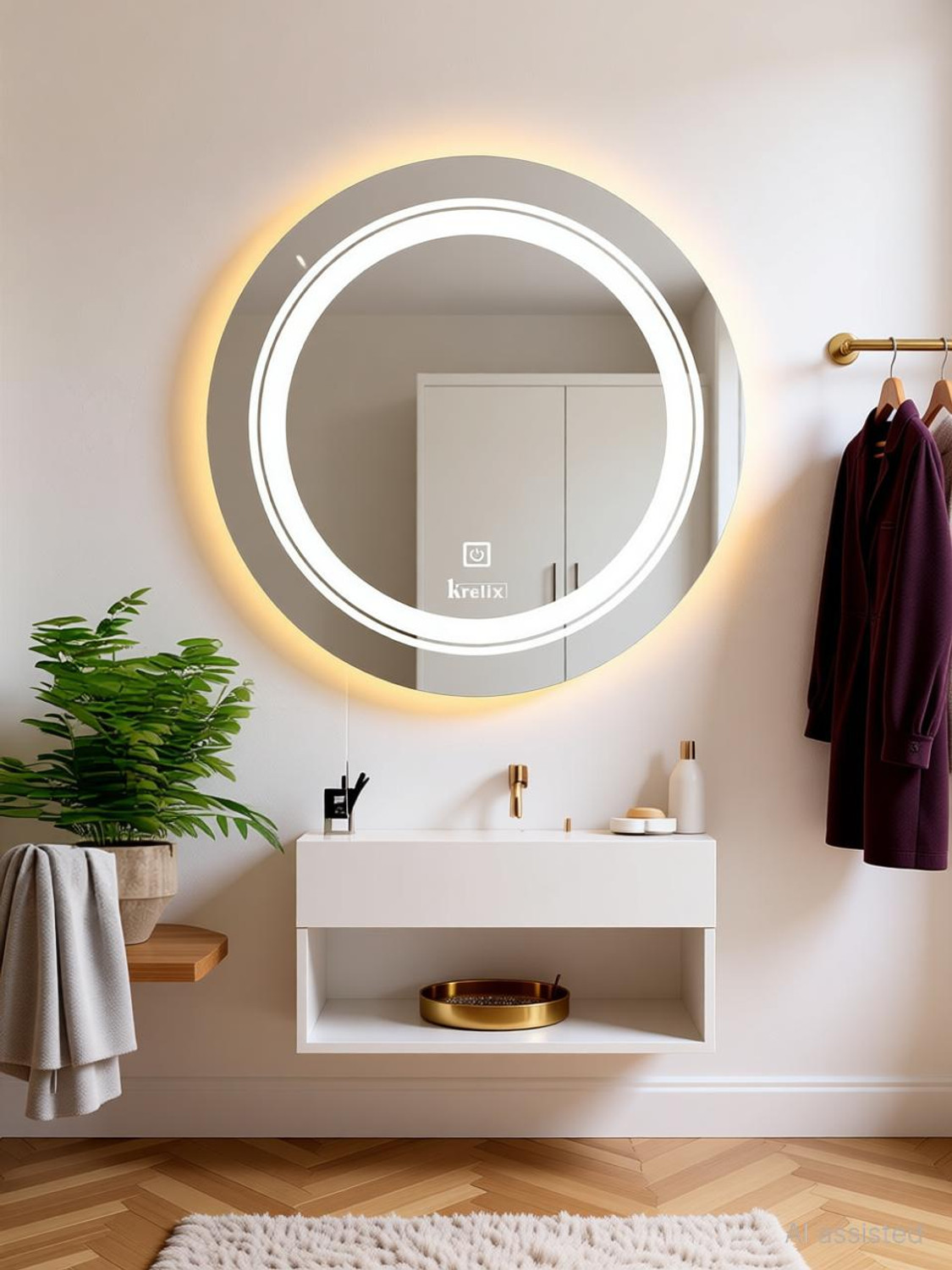 Image of LUPPRA 12 x 18 Touch-Sensor LED Wall Mirror Bathroom Mirror (Rectangle Finish : Polished)