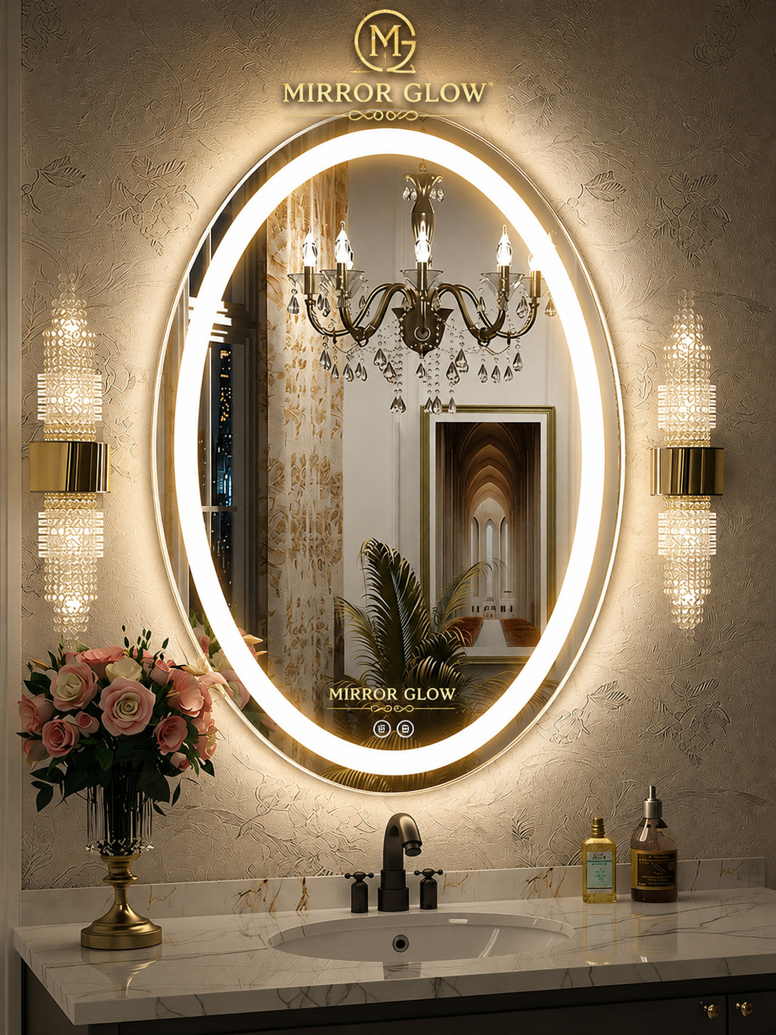 Image of LUPPRA 12 x 18 Touch-Sensor LED Wall Mirror Bathroom Mirror (Rectangle Finish : Polished)