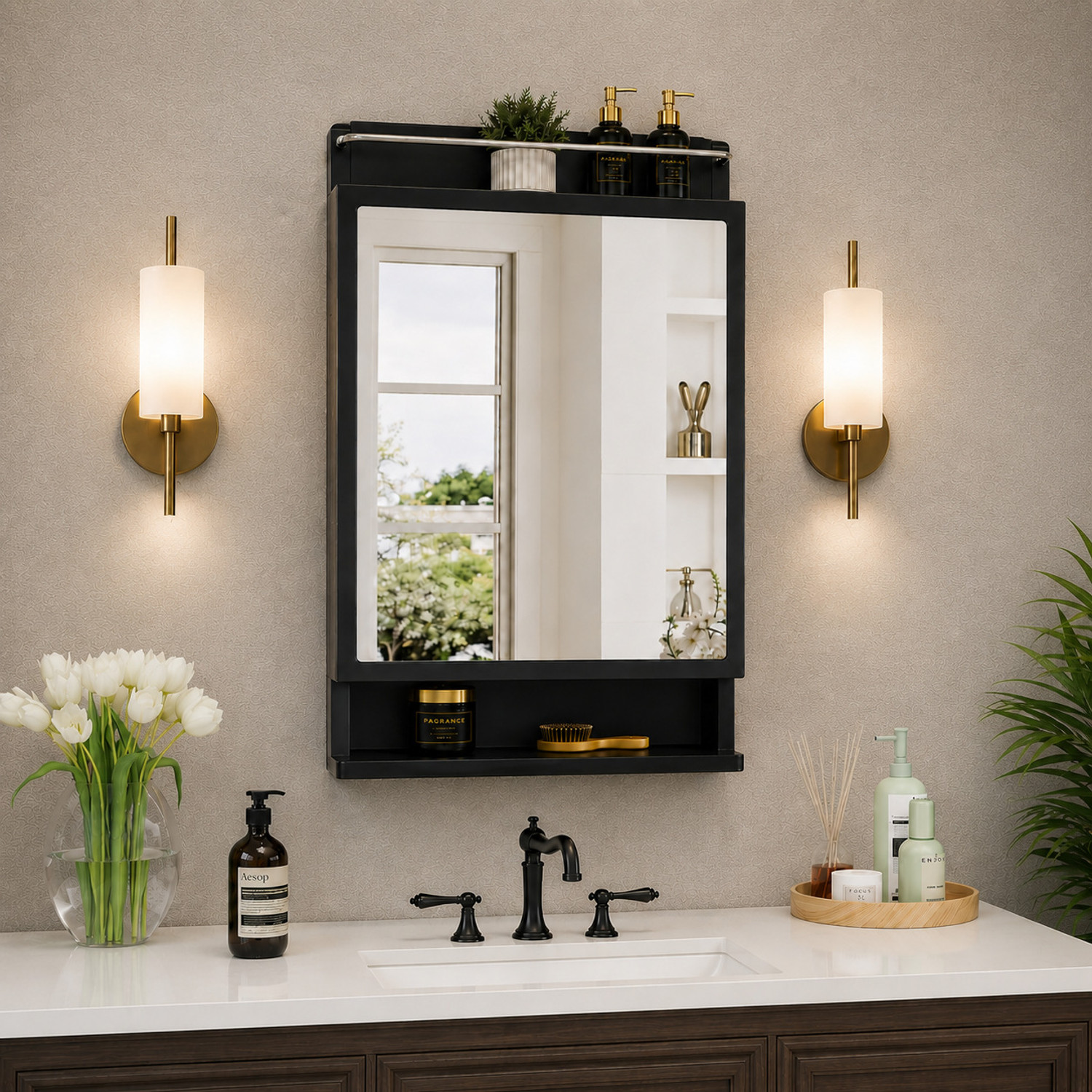 LUPPRA Wall Mounted Storage Cabinet with Mirror - Image 6
