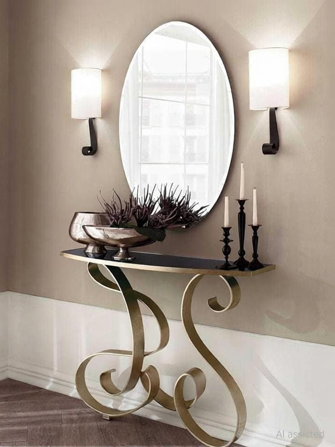 Image of Rworld 12 inch inch by 16 inch inch BEVELLED FINISH STYLISH MIRROR. Decorative Mirror Bathroom Mirror (Oval)