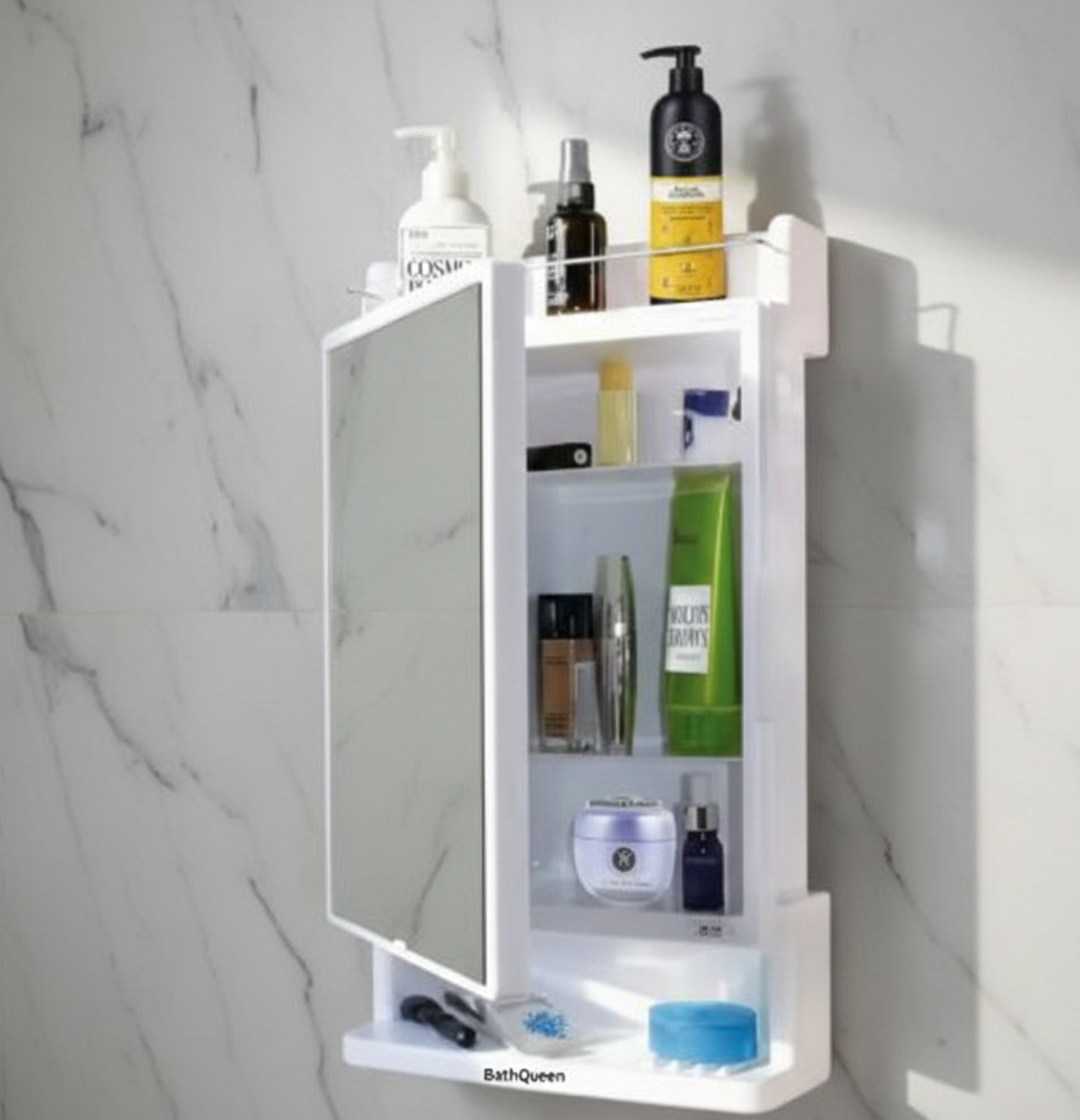 Bath Queen RichLook White Bathroom Mirror - Image 1
