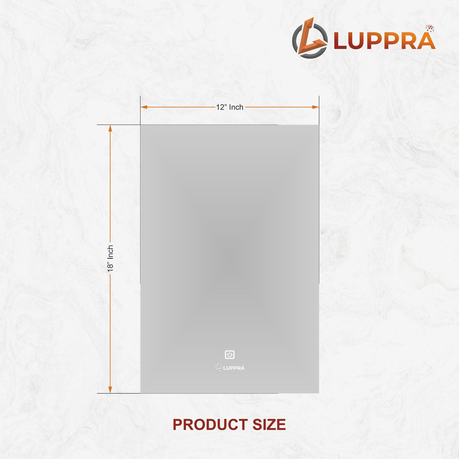 Image of LUPPRA 12 x 18 Touch-Sensor LED Wall Mirror Bathroom Mirror (Rectangle Finish : Polished)